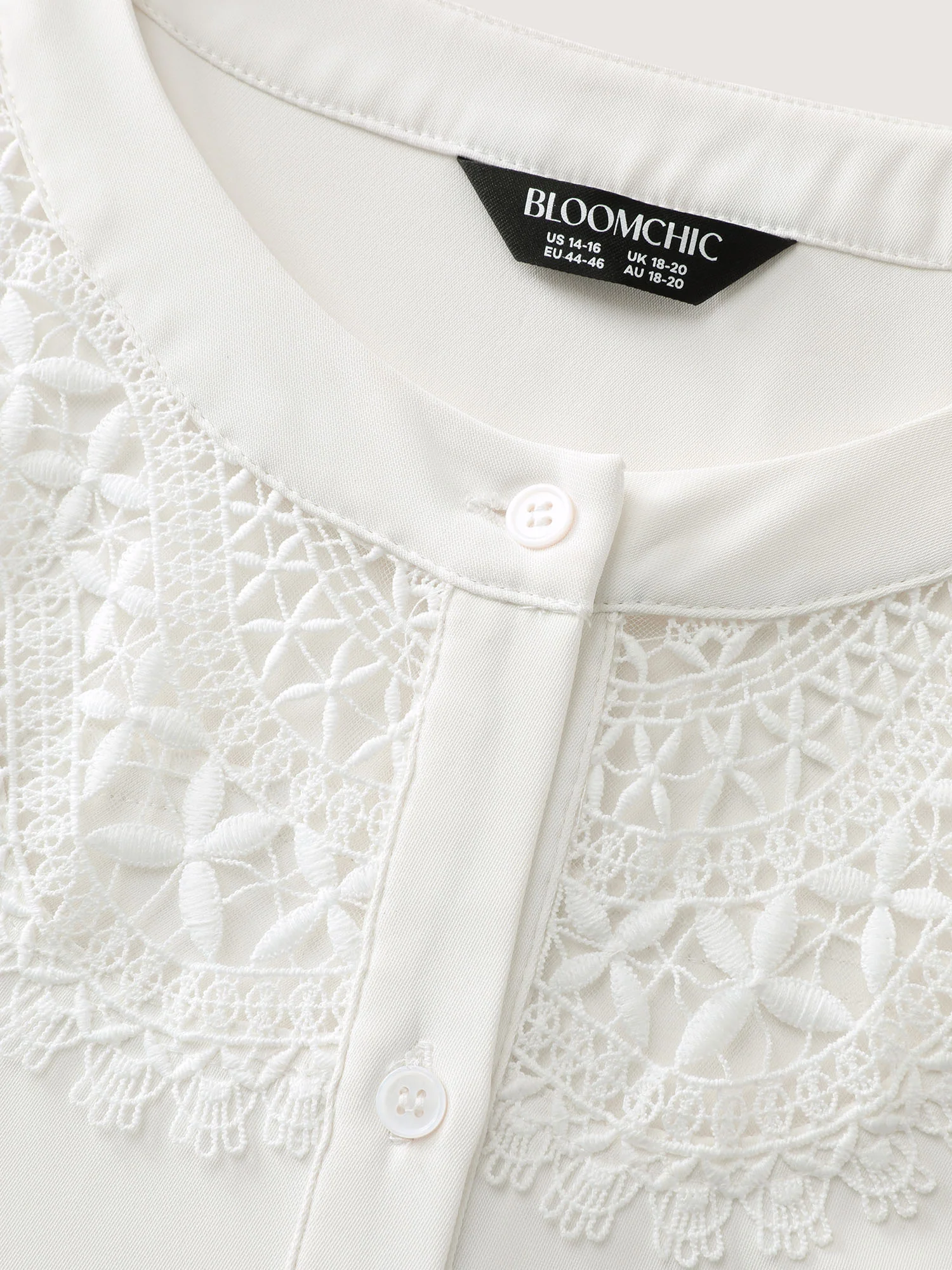 Sheer Neckline Ruffled Cuff Sleeve Blouse - Image 7