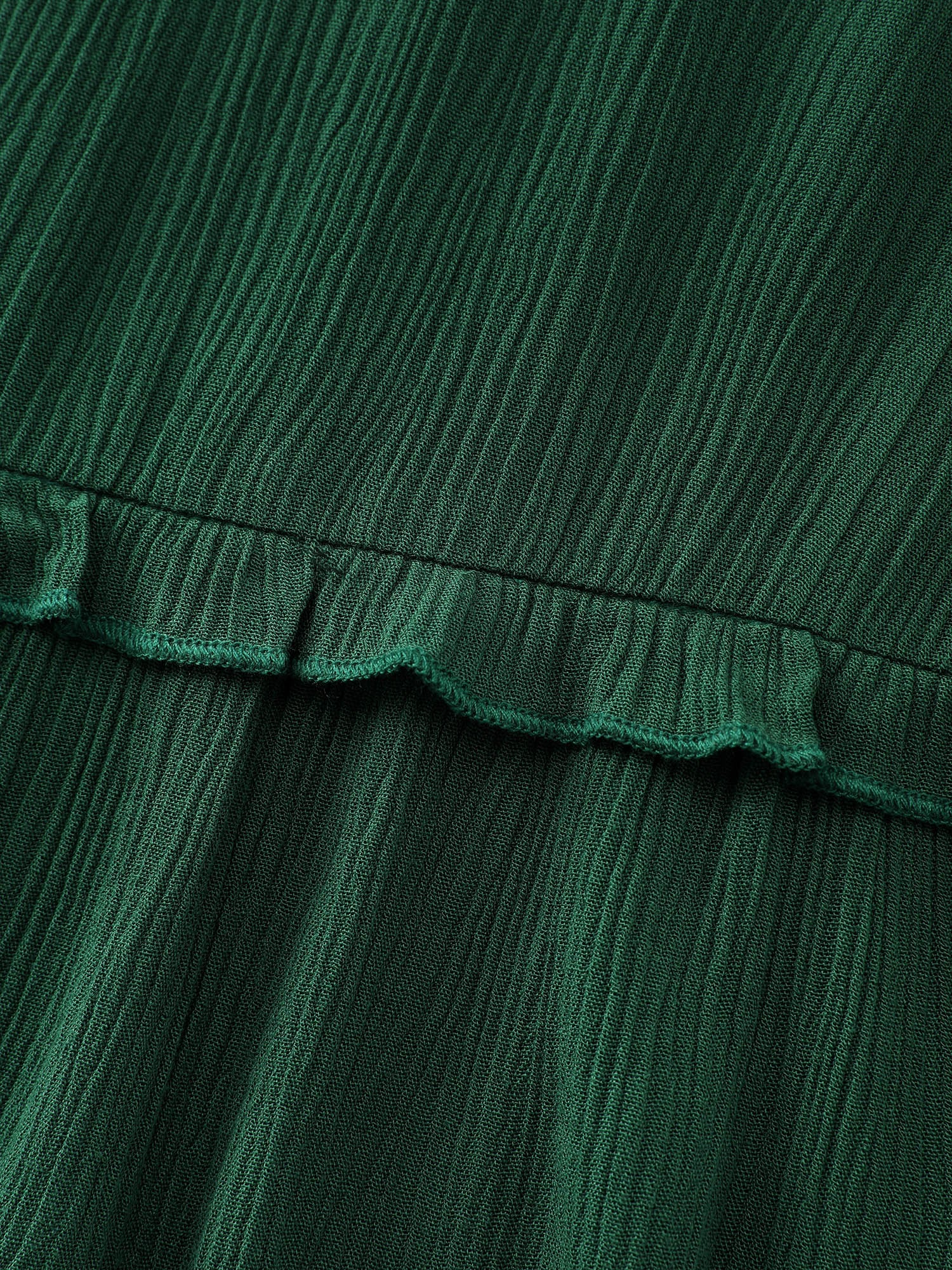 Sheer Neckline Ruffled Hem Midi Dress - Image 5