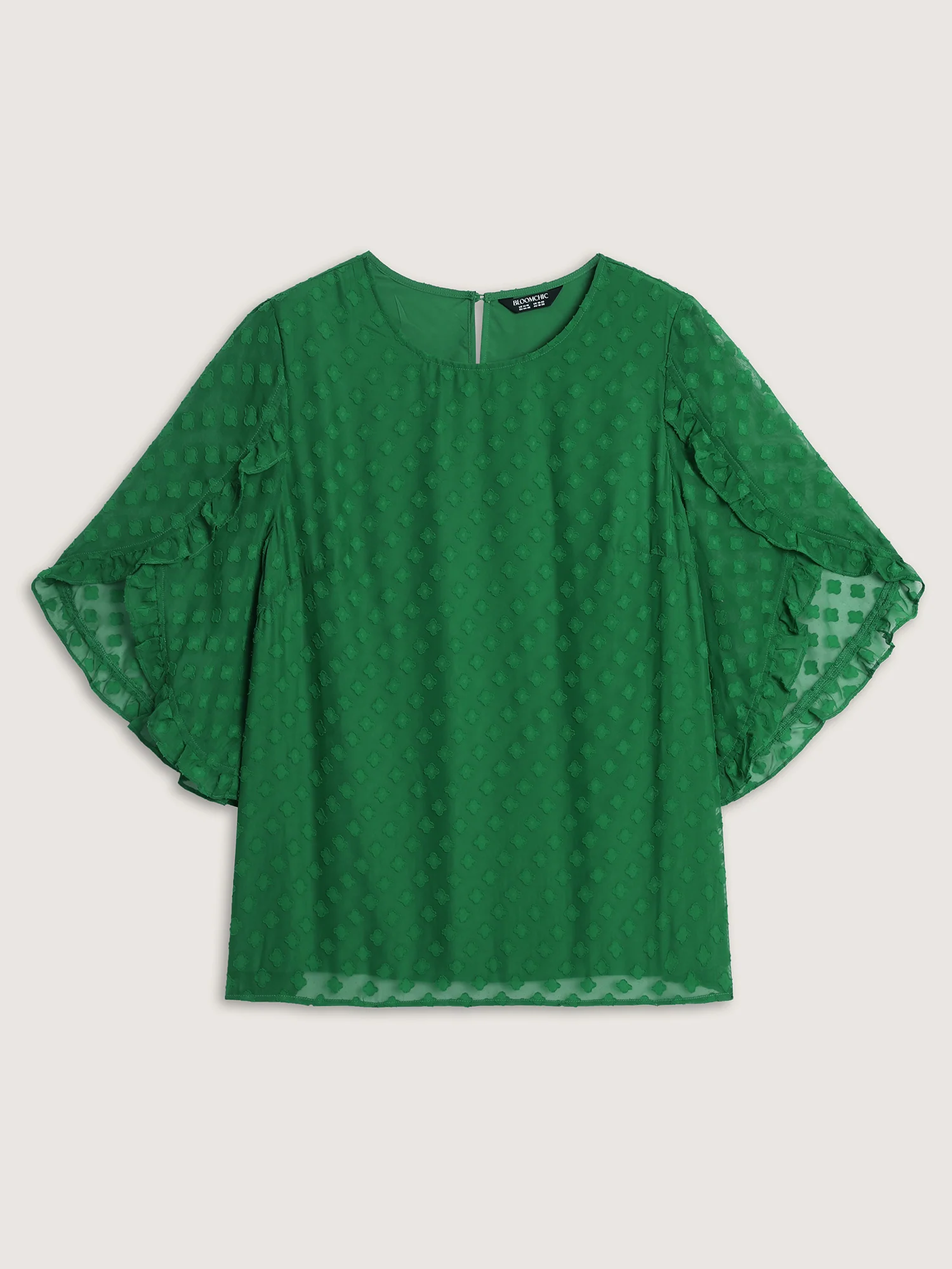 Sheer Petal Ruffled Sleeve Textured Blouse - Image 7