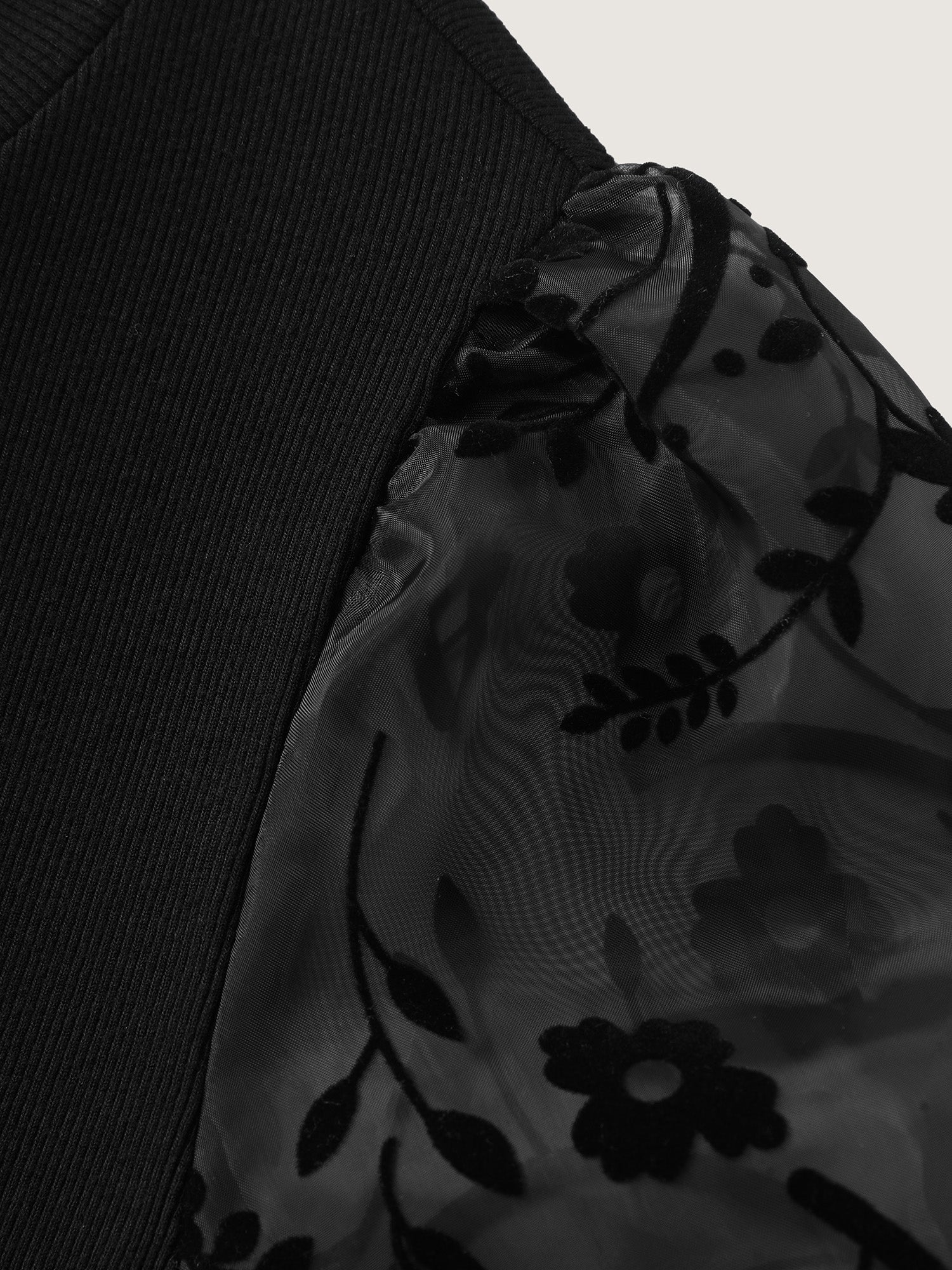 Sheer Puffy Sleeve Round Neck T-Shirt - Image 7
