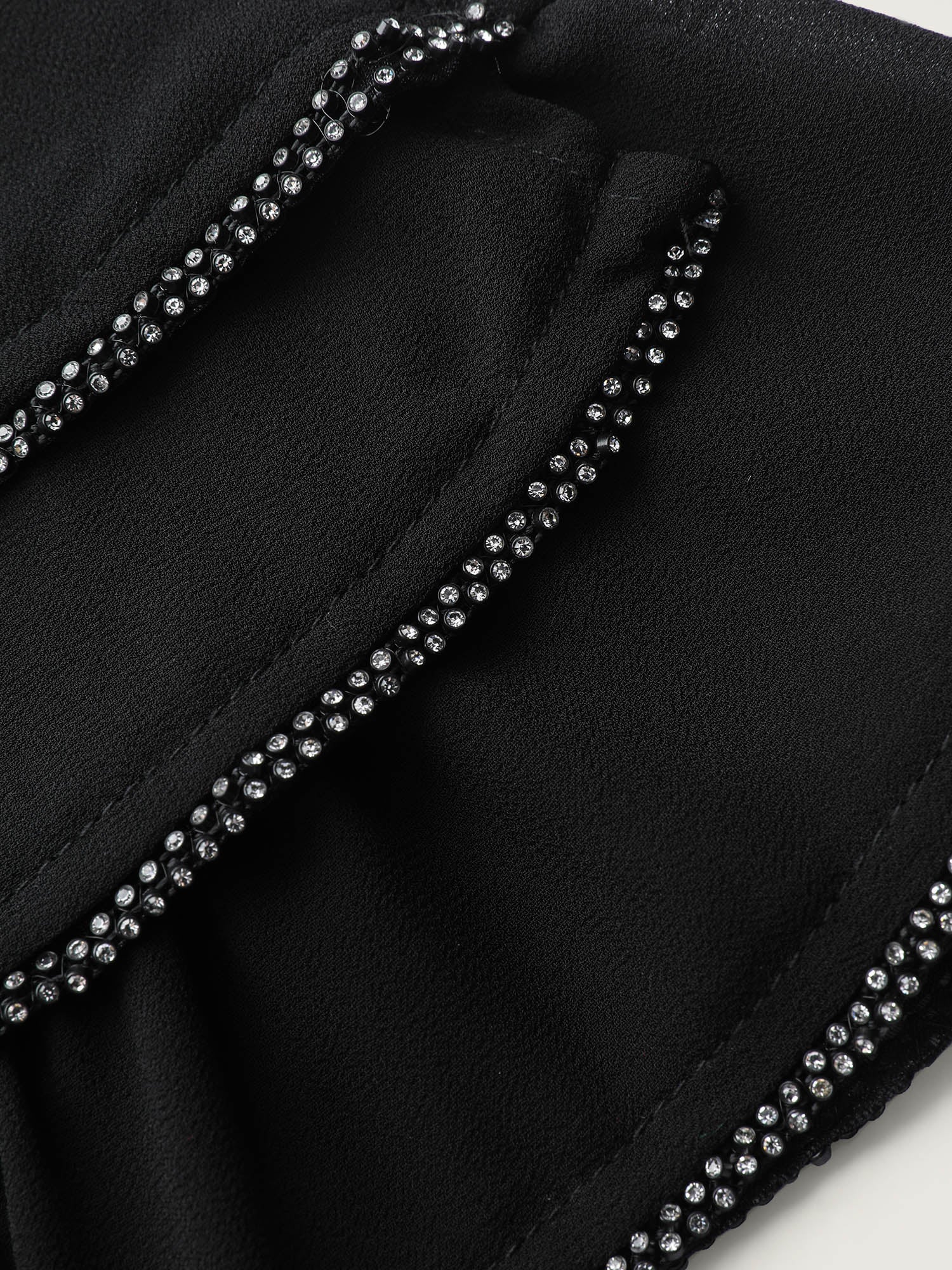 Sheer Rhinestone Chain Trim Ruffled Midi Dress - Image 6