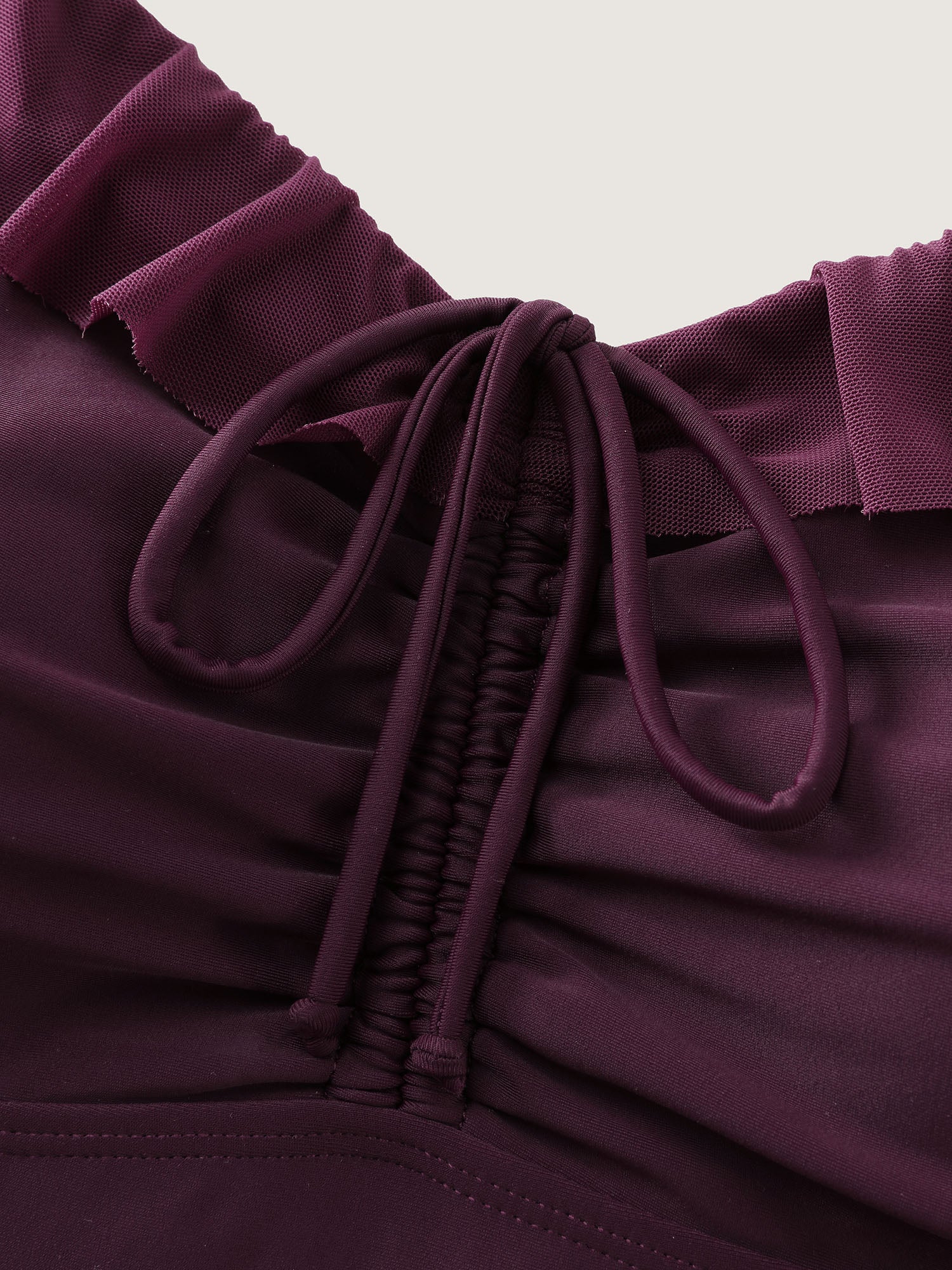 Sheer Ruffled Channel Drawstring Swim Dress - Image 9
