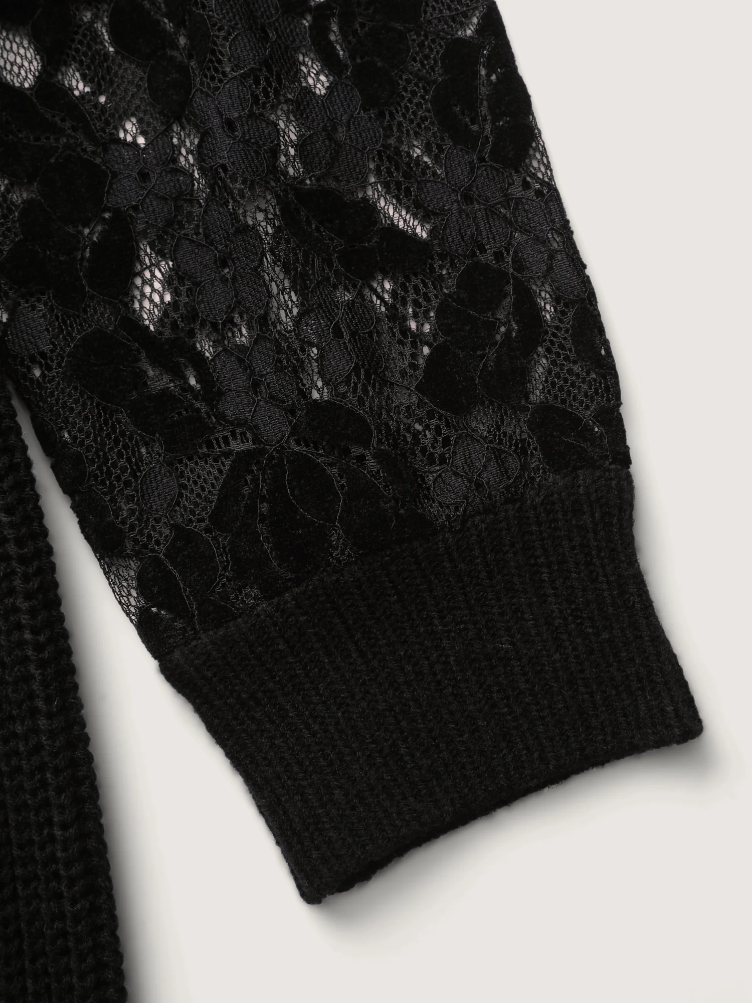 Sheer Lace Sleeve Patchwork Sweater Dress - Image 6
