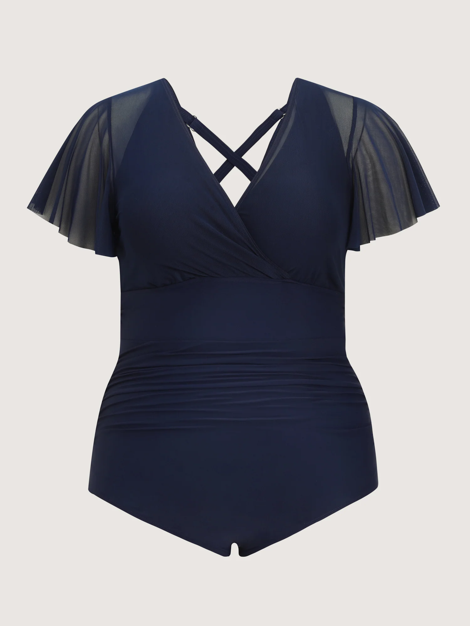 Sheer Sleeve Tassel Hem One-Piece Swimsuit - Image 8