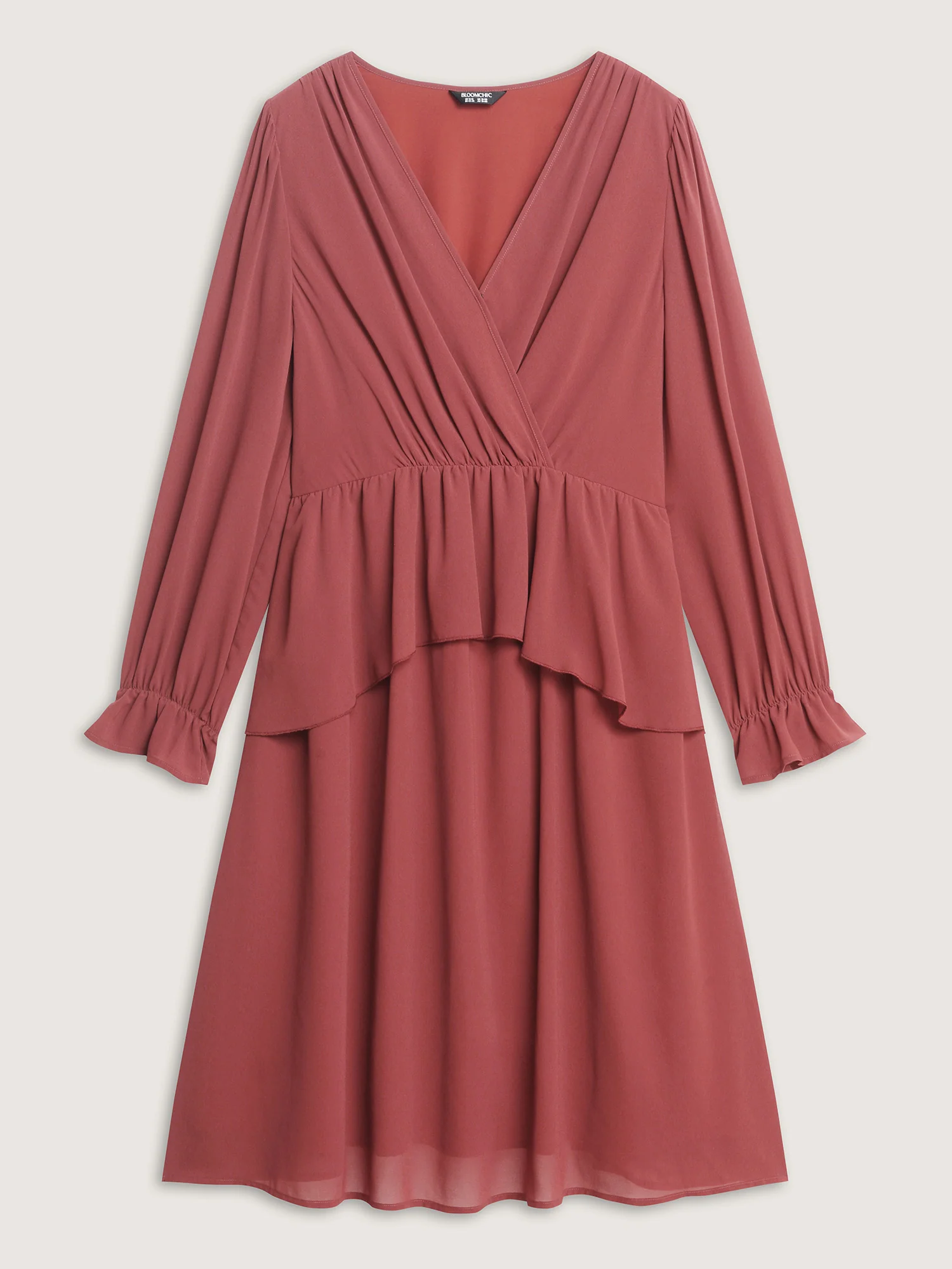 Sheer Stretchy Waist Layered Midi Dress - Image 8