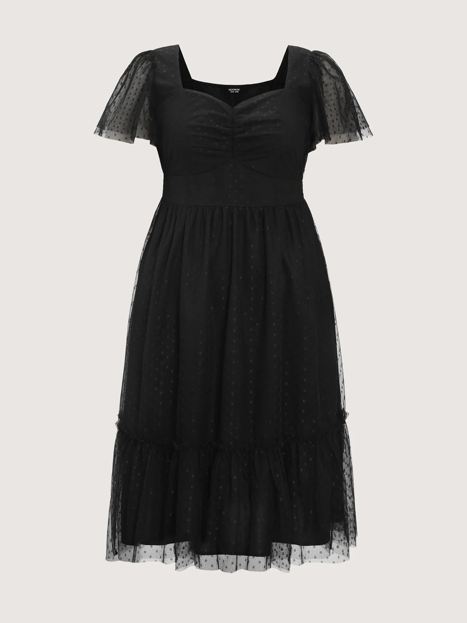 Sheer Sweetheart Ruched Bodice Midi Dress - Image 7