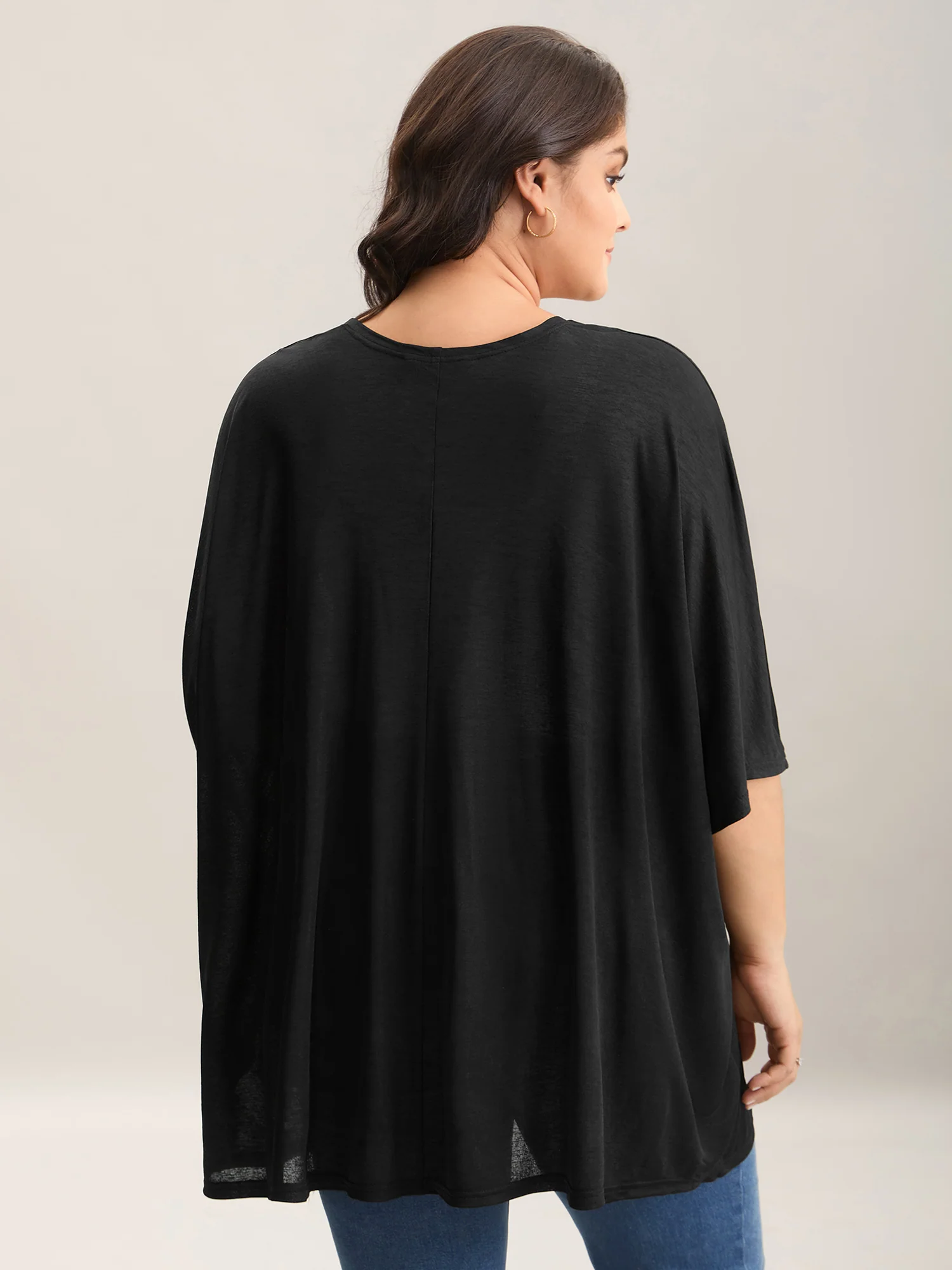 Sheer Textured Open Front Kimono - Image 2