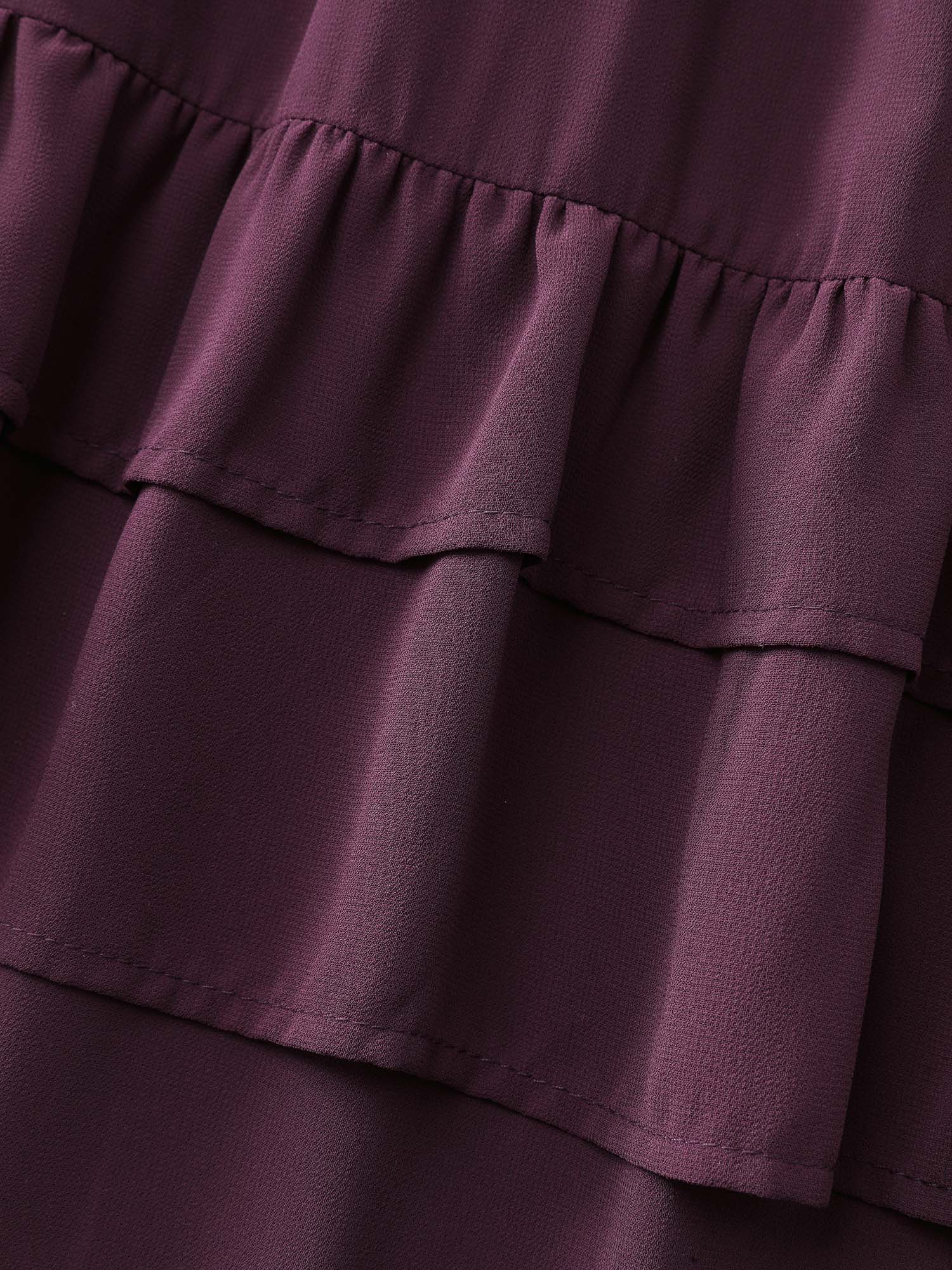Sheer Tiered Ruffled Hem Pockets Midi Dress - Image 8