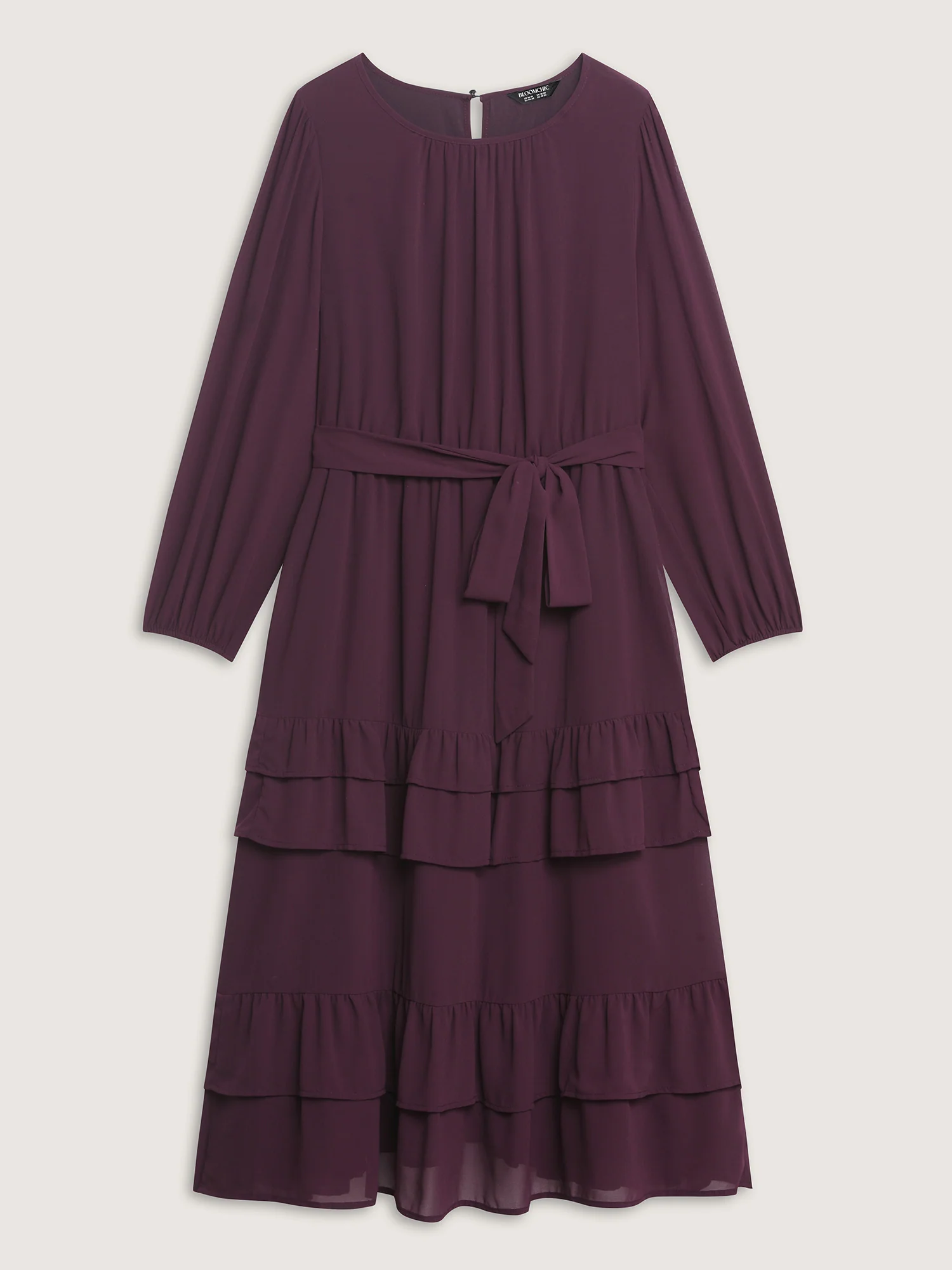 Sheer Tiered Ruffled Hem Pockets Midi Dress - Image 9