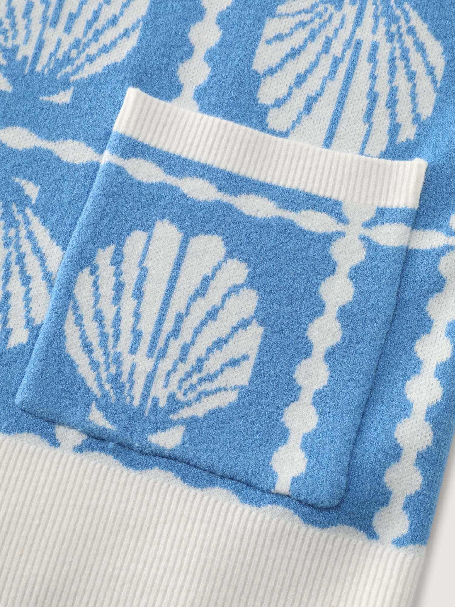 Shell Pattern Jacquard Knit Cardigan - Image 7