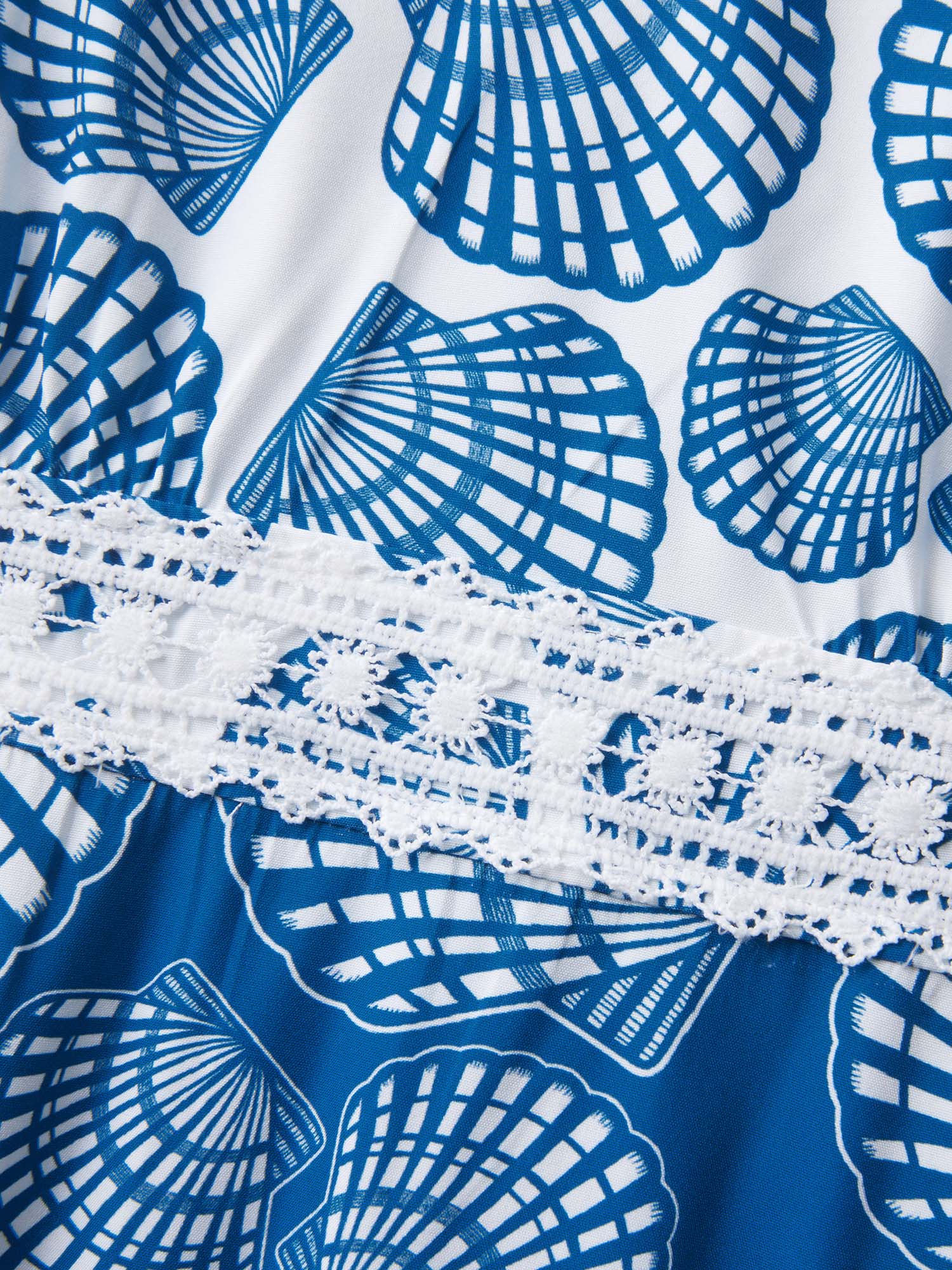 Shell Print Lace Trim Pockets Maxi Dress - Image 6