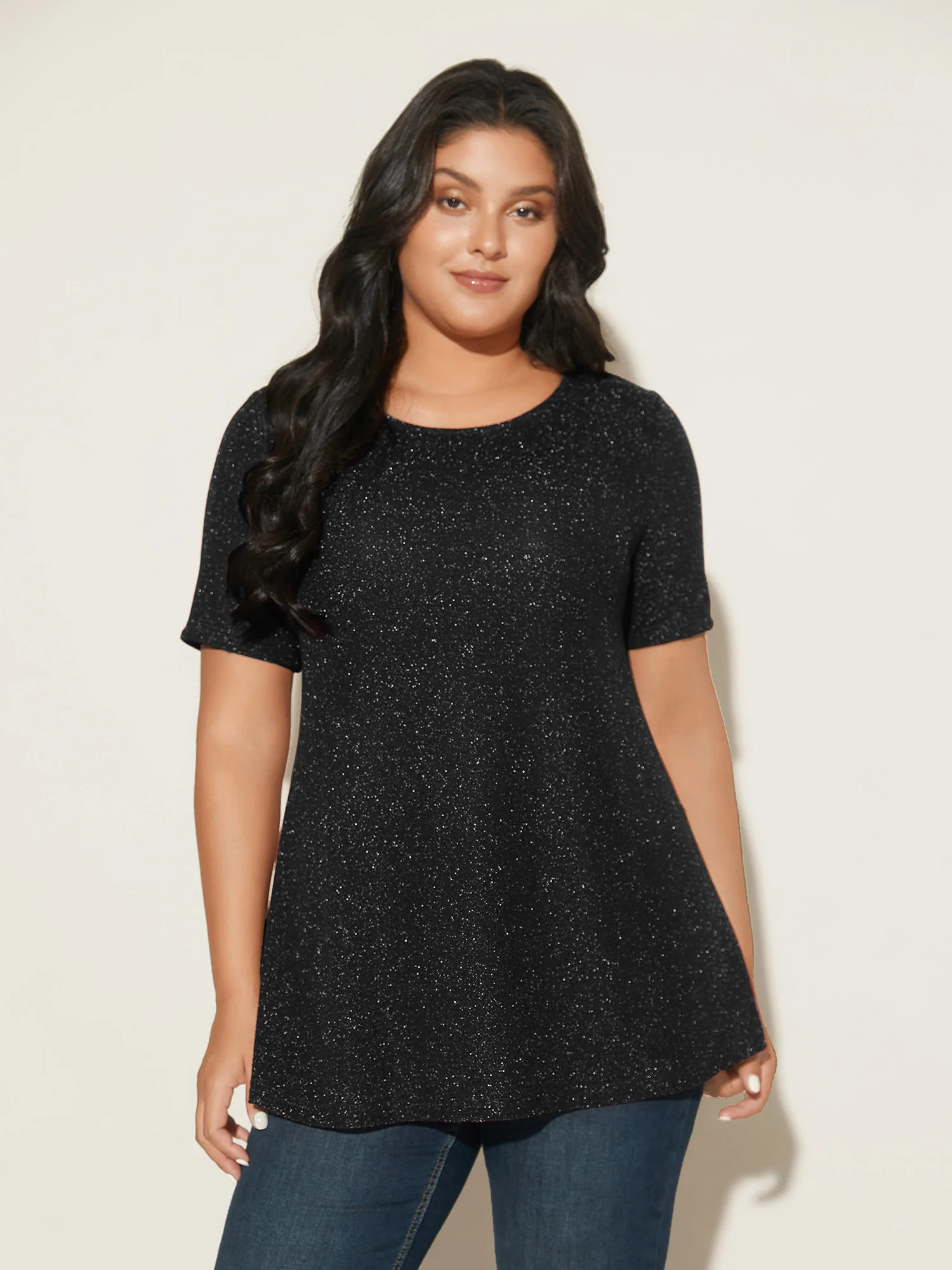 Shimmering Gold & Silver Thread A-Line Tee - Image 10