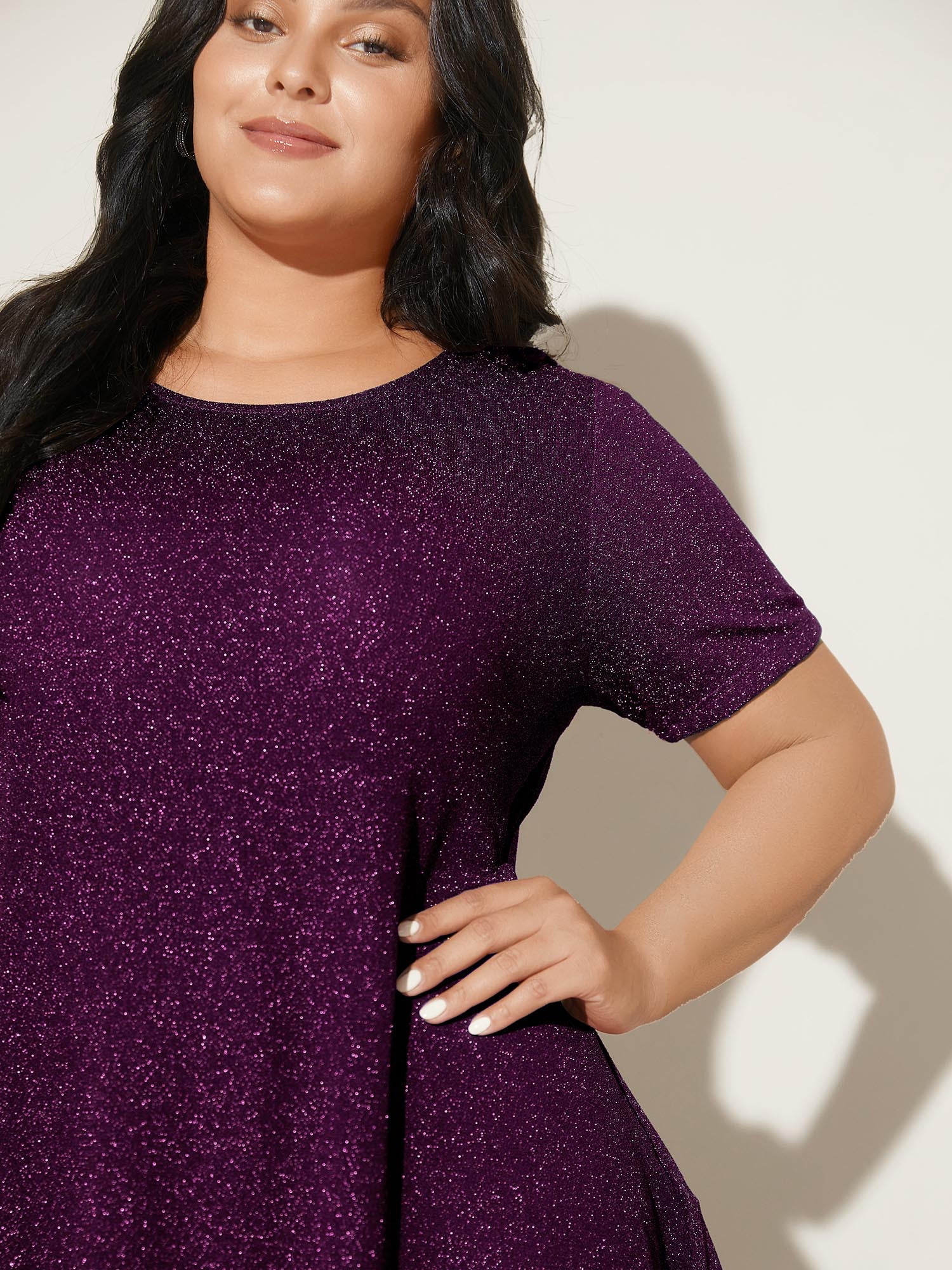 Shimmering Gold & Silver Thread A-Line Tee - Image 2
