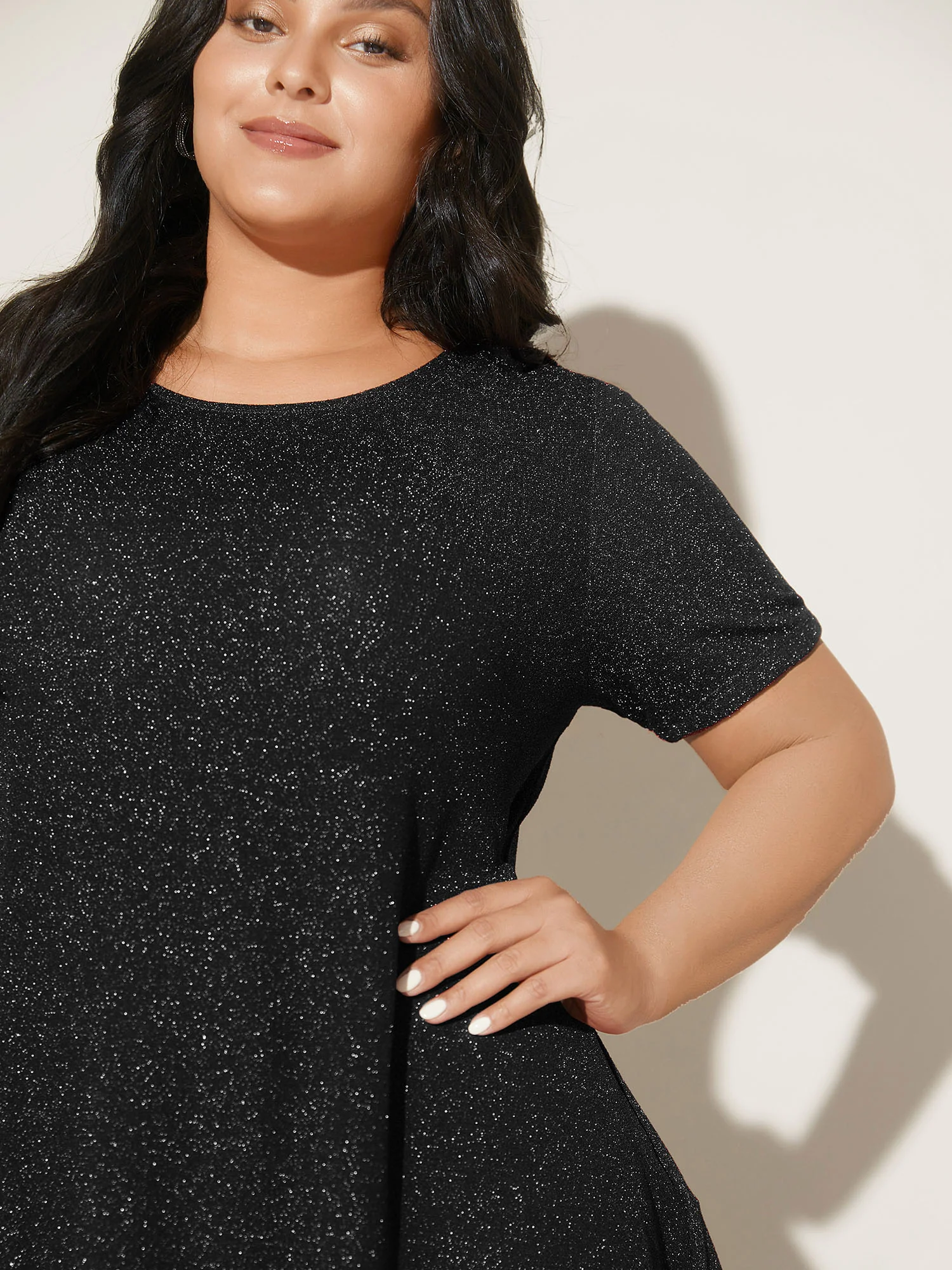 Shimmering Gold & Silver Thread A-Line Tee - Image 8