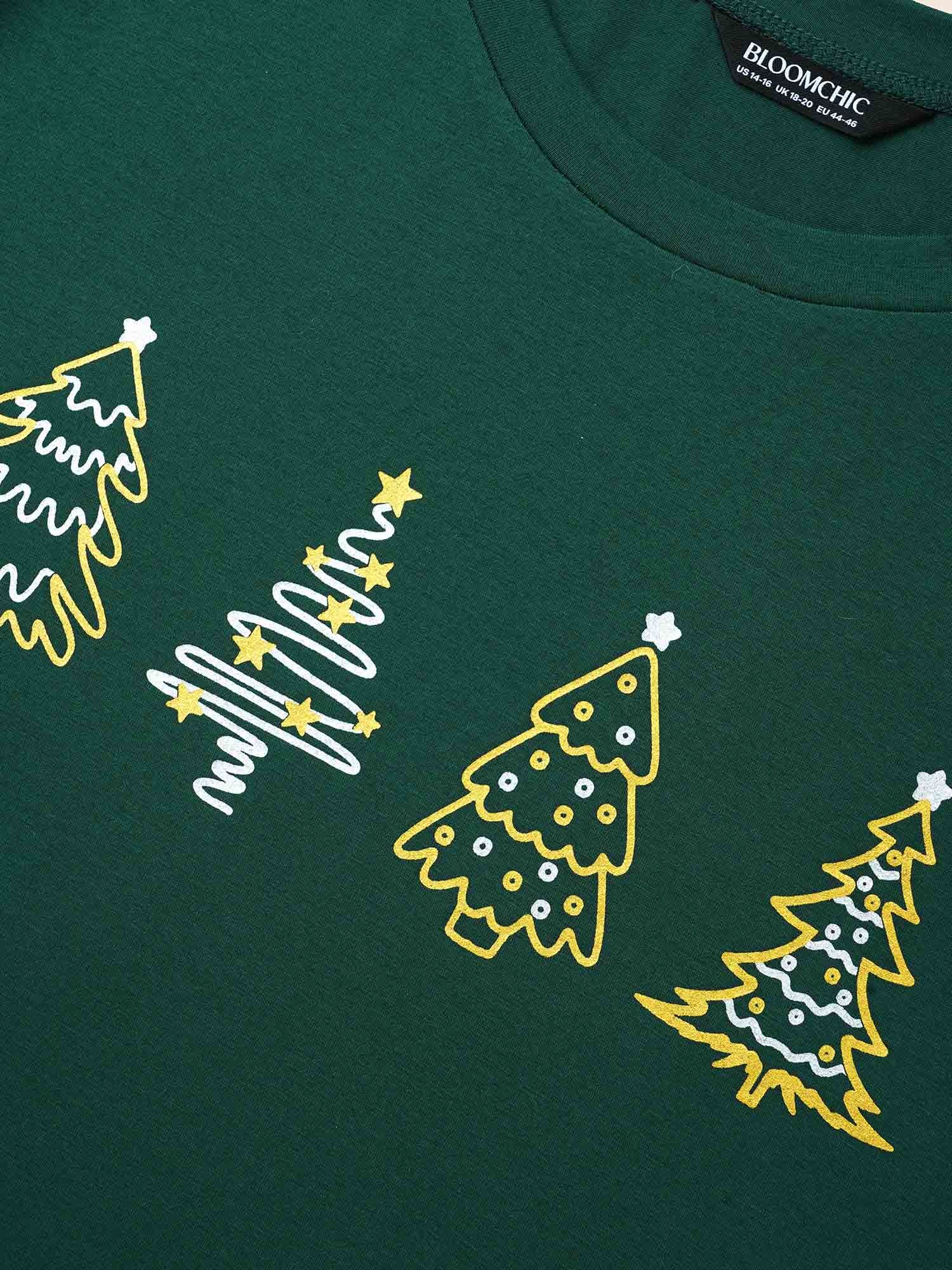 Shimmering Trees Half Sleeves Slim-Fit Tee - Image 6