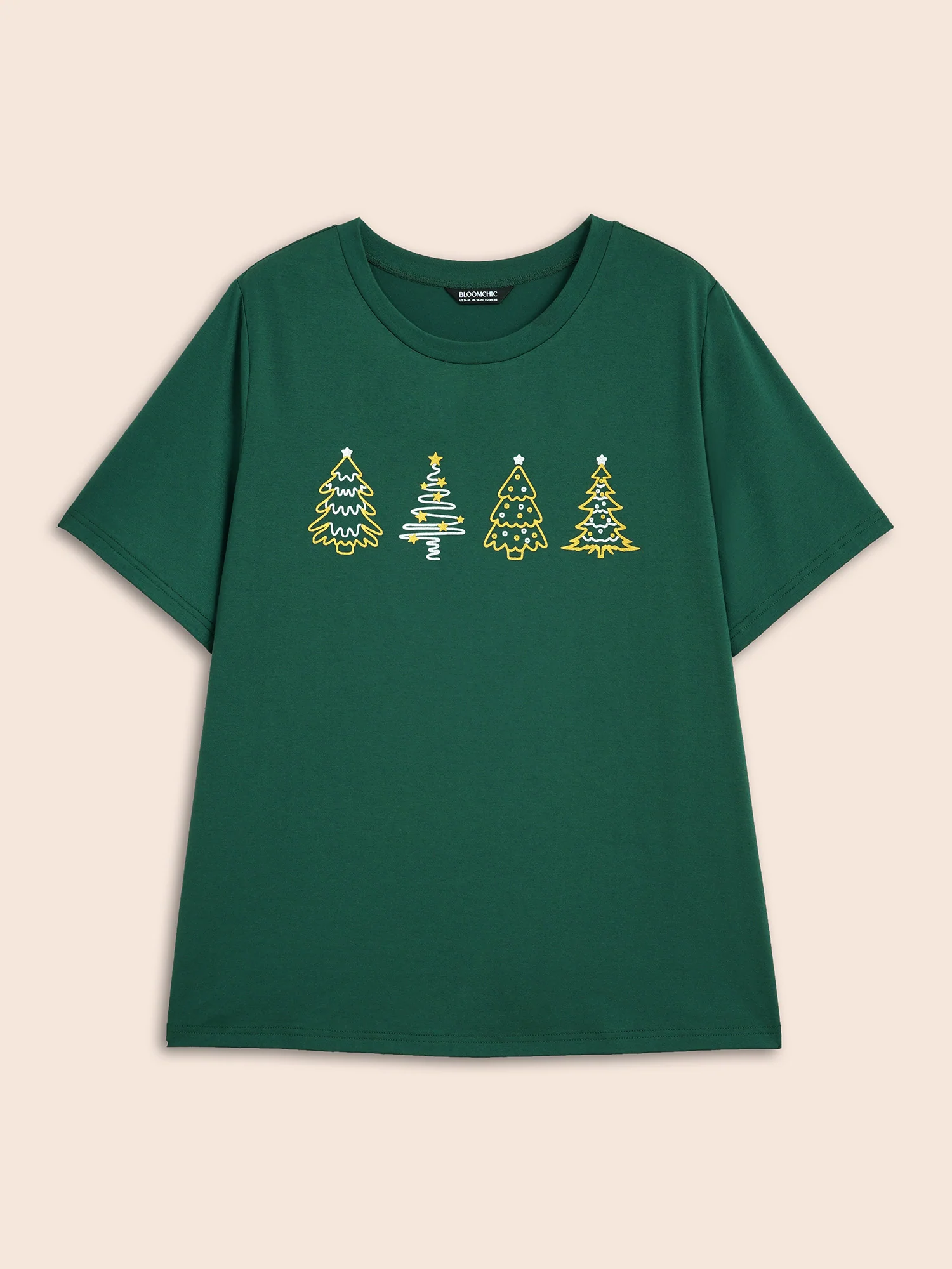 Shimmering Trees Half Sleeves Slim-Fit Tee - Image 7
