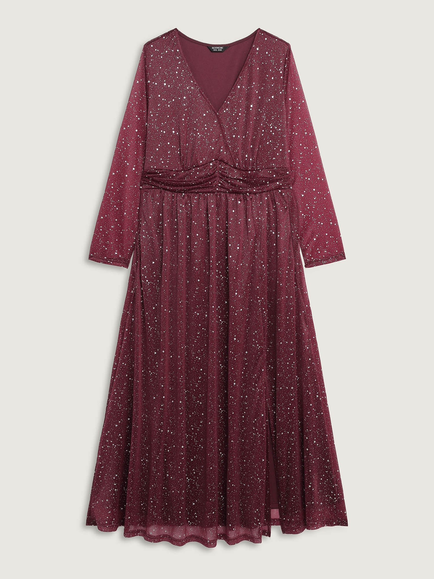 Shimmery Hot Stamp Stretchy Slit Maxi Dress - Image 7