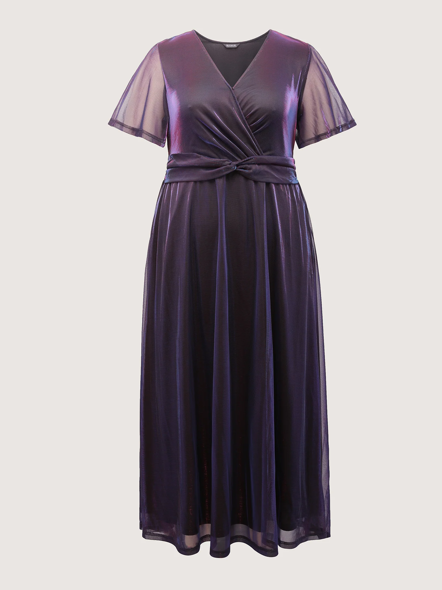 Shimmery Lined Shirred Waist Pockets Maxi Dress - Image 7