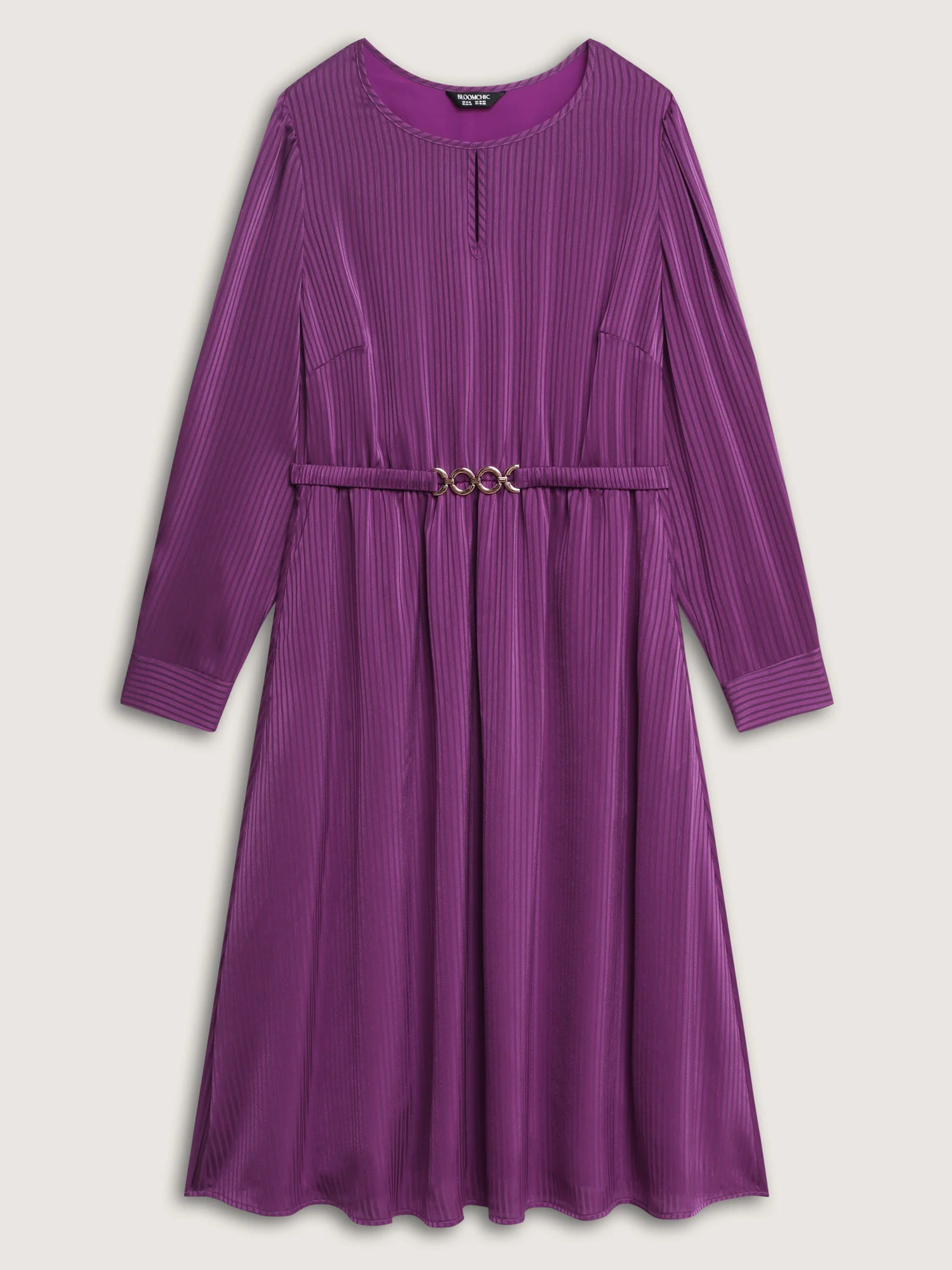 Shimmery Loop Belted Waist Midi Dress - Image 7