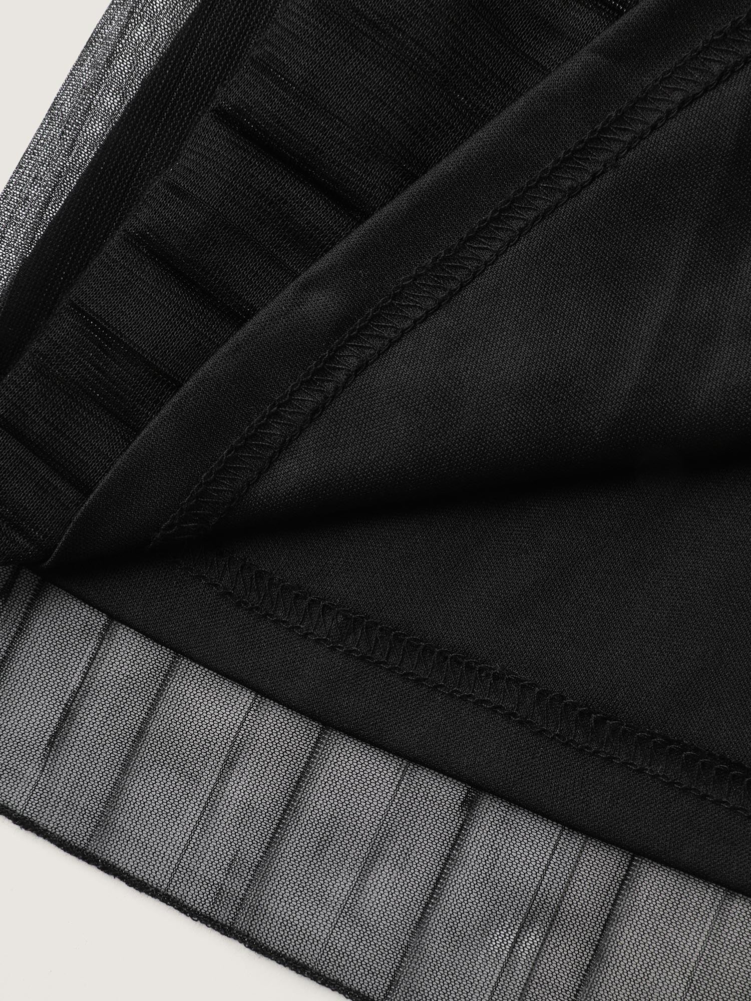 Shimmery Padded V-Neck Pleated Midi Dress - Image 7