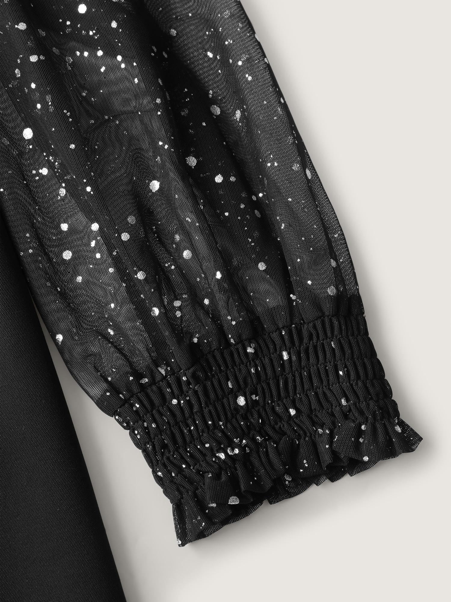 Sparkly V Neck Sheer Belted Wide Leg Jumpsuit - Image 5