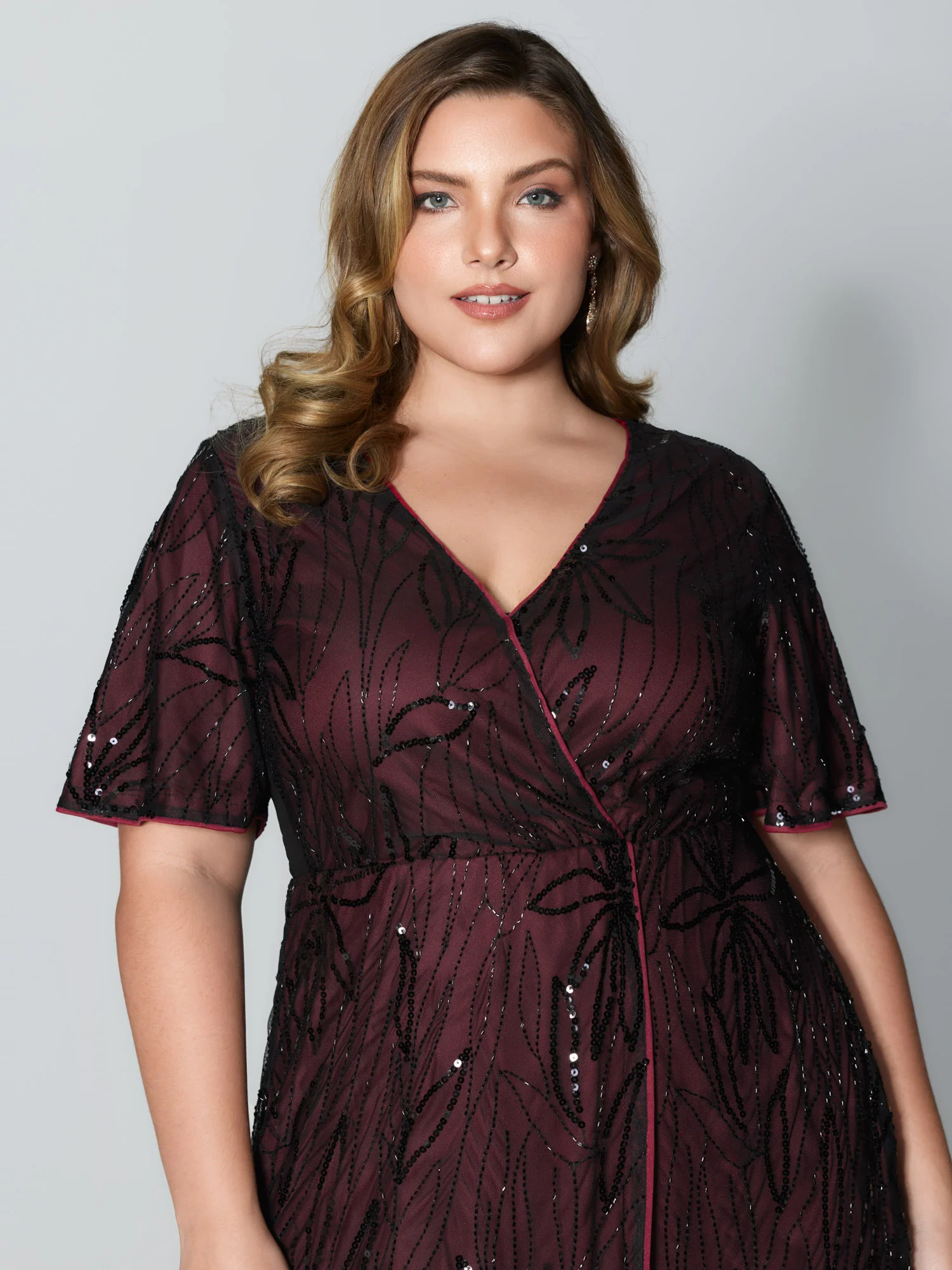 Shimmery Sequin Embroidery Pockets Party Dress - Image 2