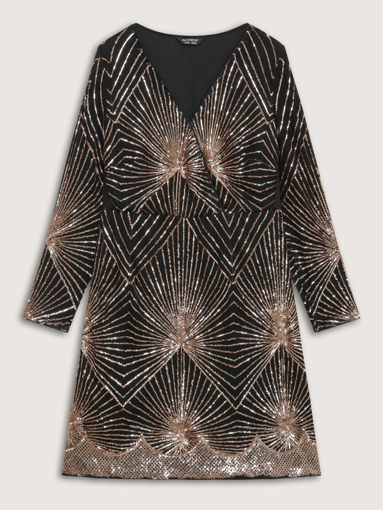 Shimmery Sequin Sheer Zipper Midi Dress - Image 7