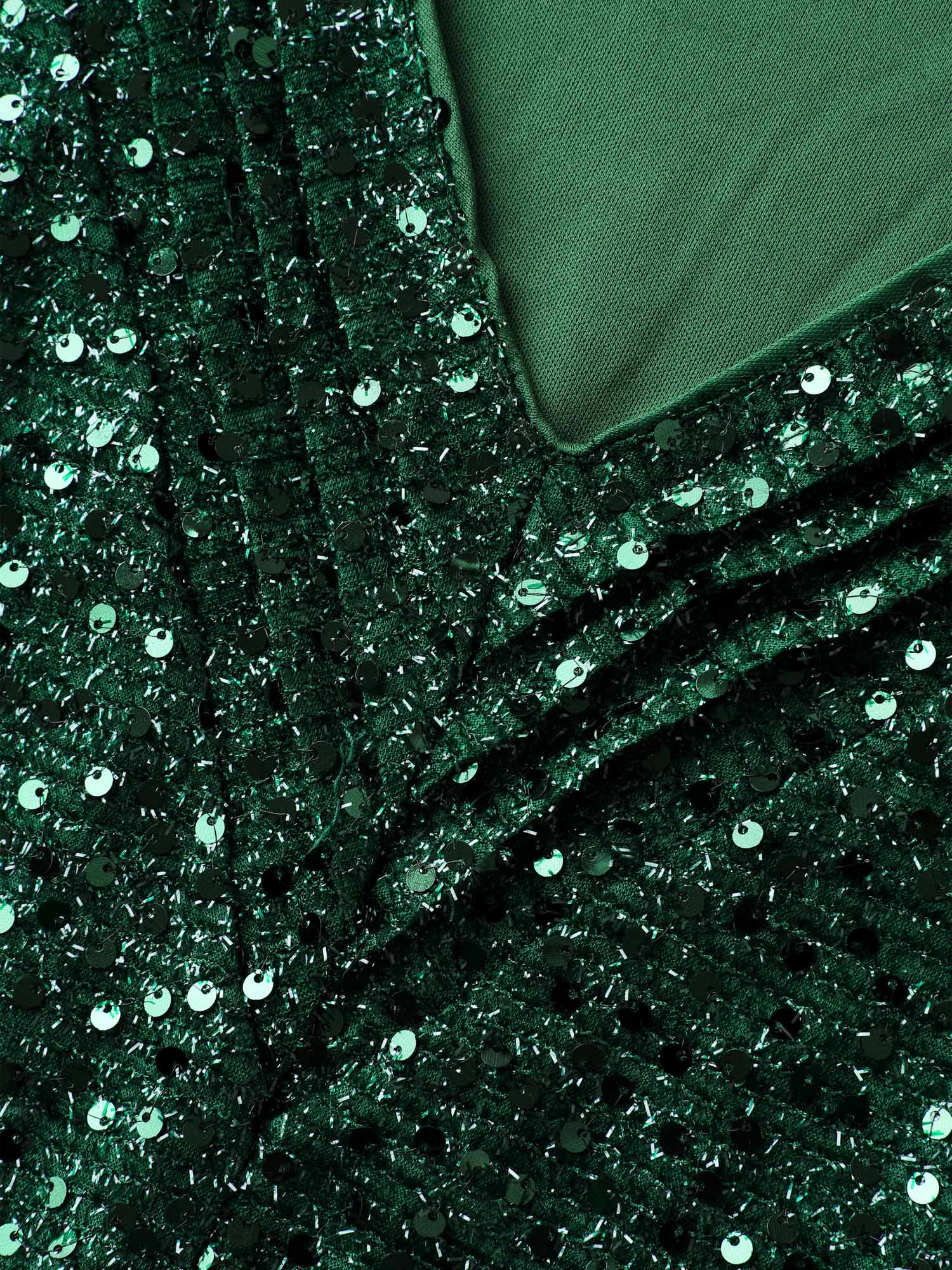 Shimmery Sequin V-Neck Knee Dress - Image 6