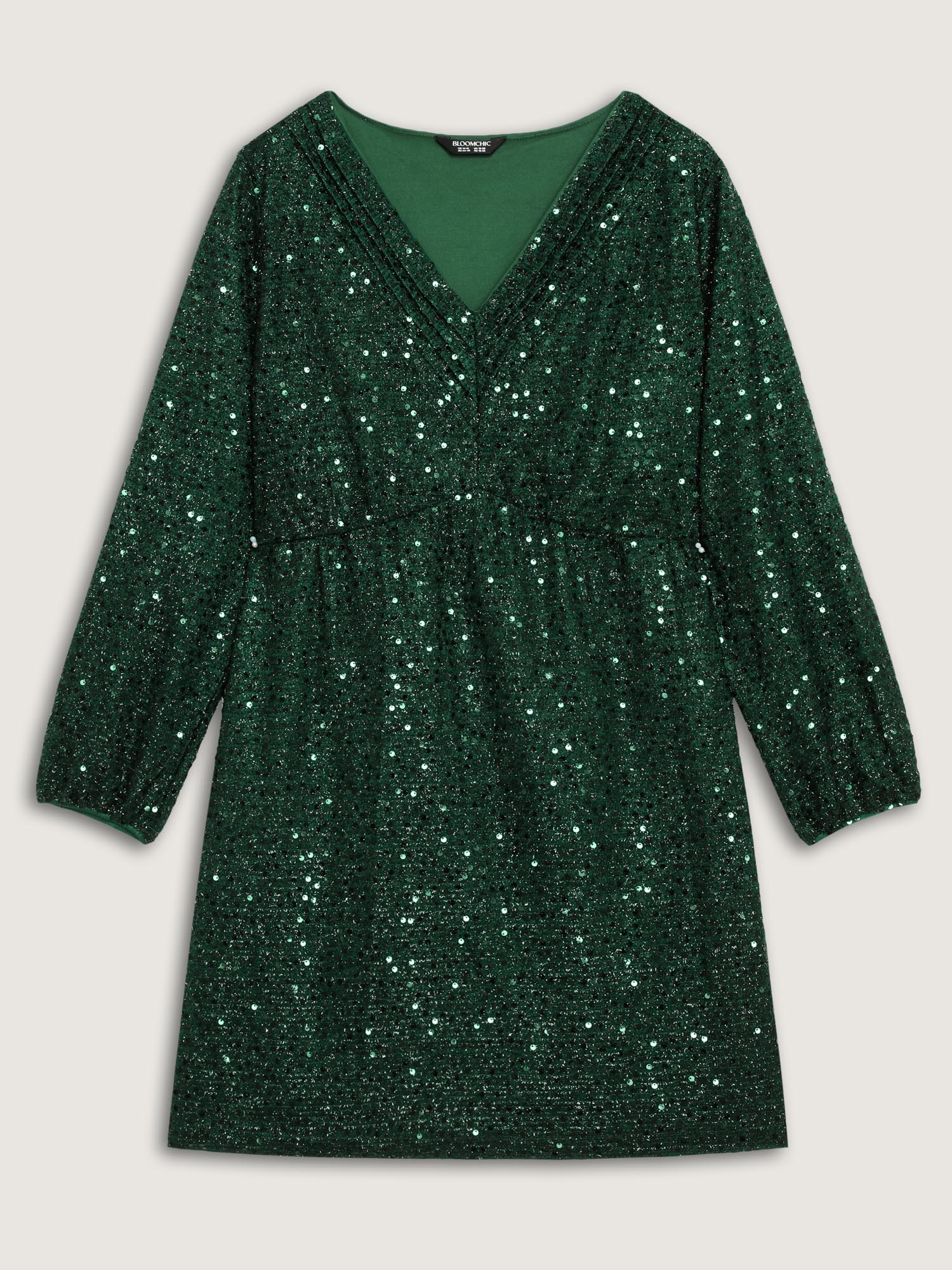 Shimmery Sequin V-Neck Knee Dress - Image 7