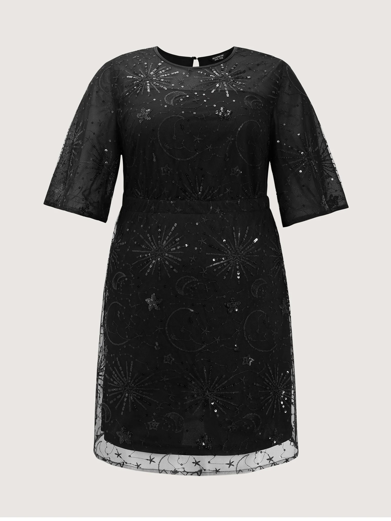 Shimmery Stretchy Waist Lined Midi Dress - Image 7