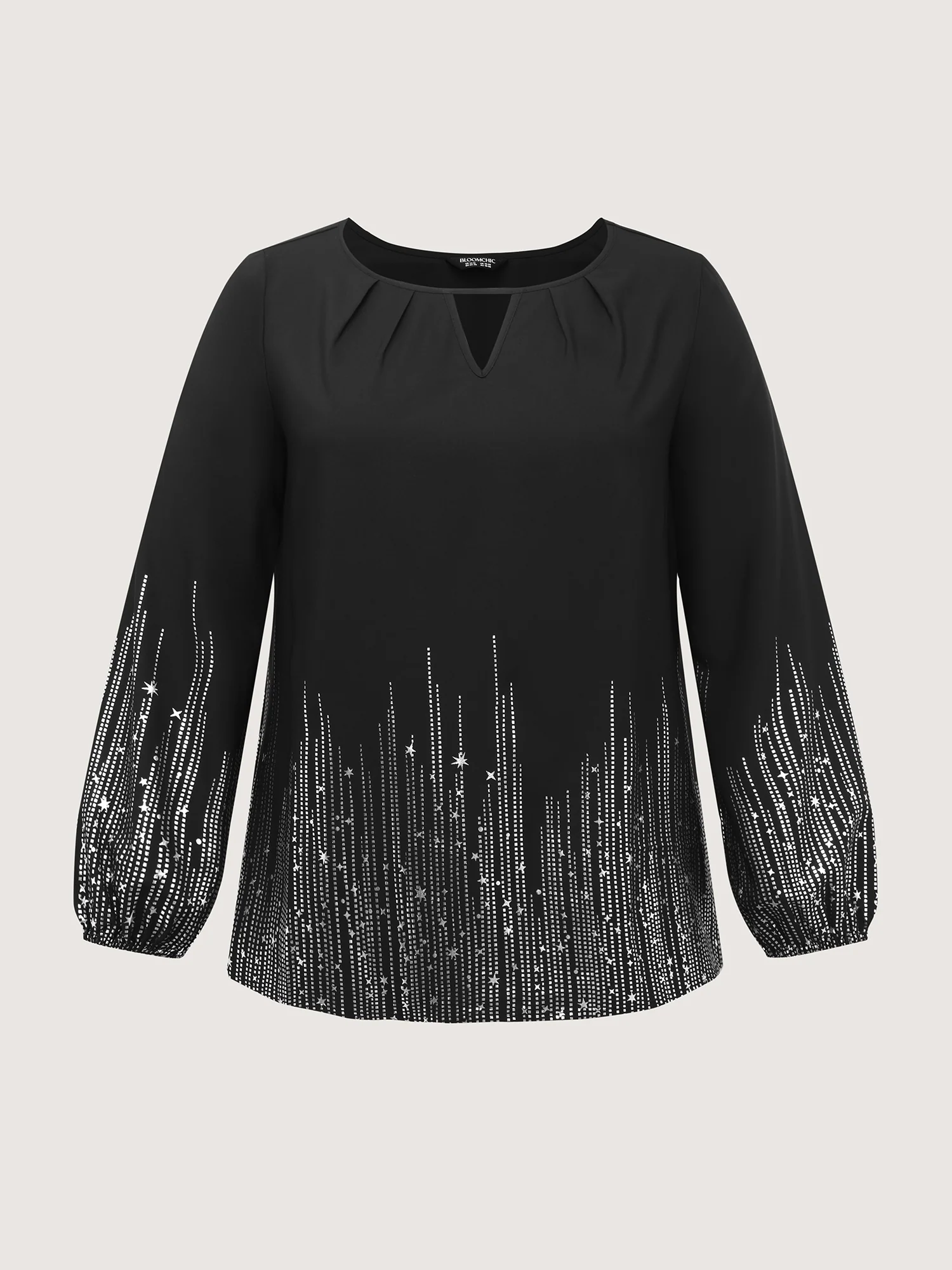 Shimmery Cut-Out Neck Blouse - Image 7