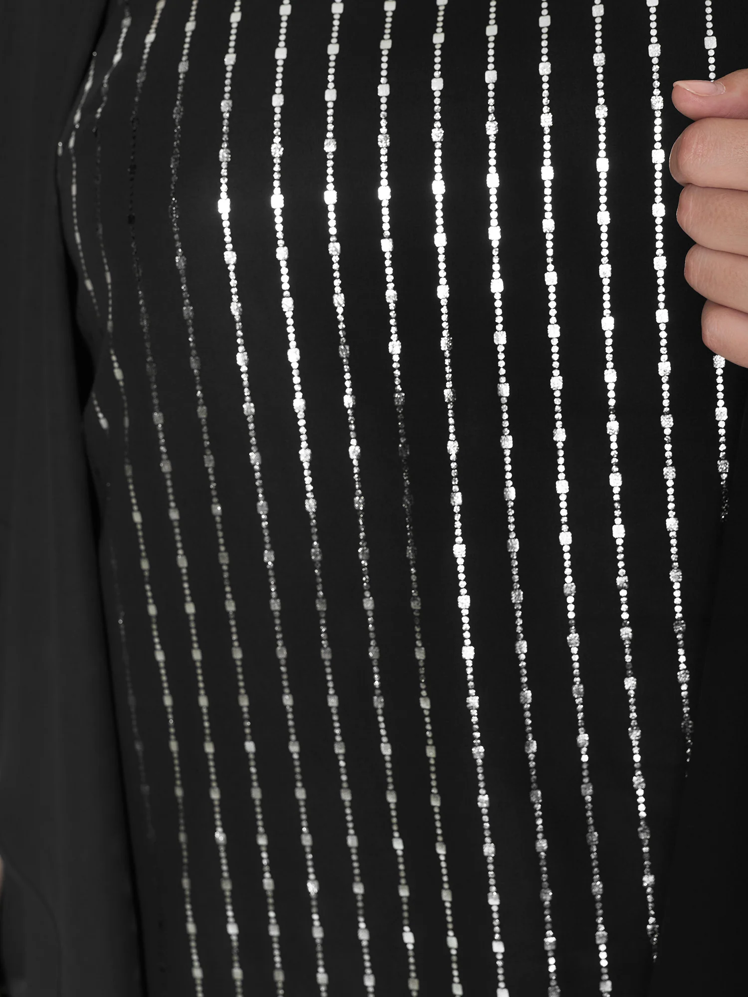 Shiny Silk Two-Piece Ruffled Blouse - Image 5