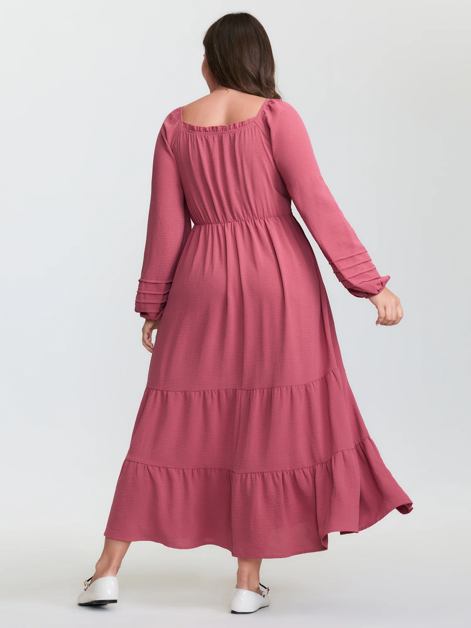 Shirred Bodice Pockets Tiered Maxi Dress - Image 5