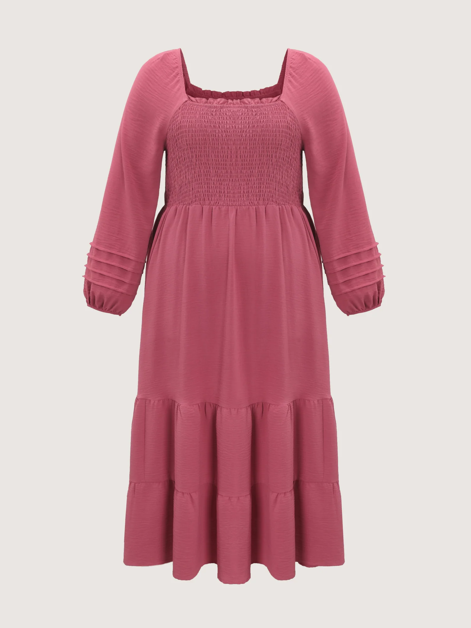Shirred Bodice Pockets Tiered Maxi Dress - Image 8