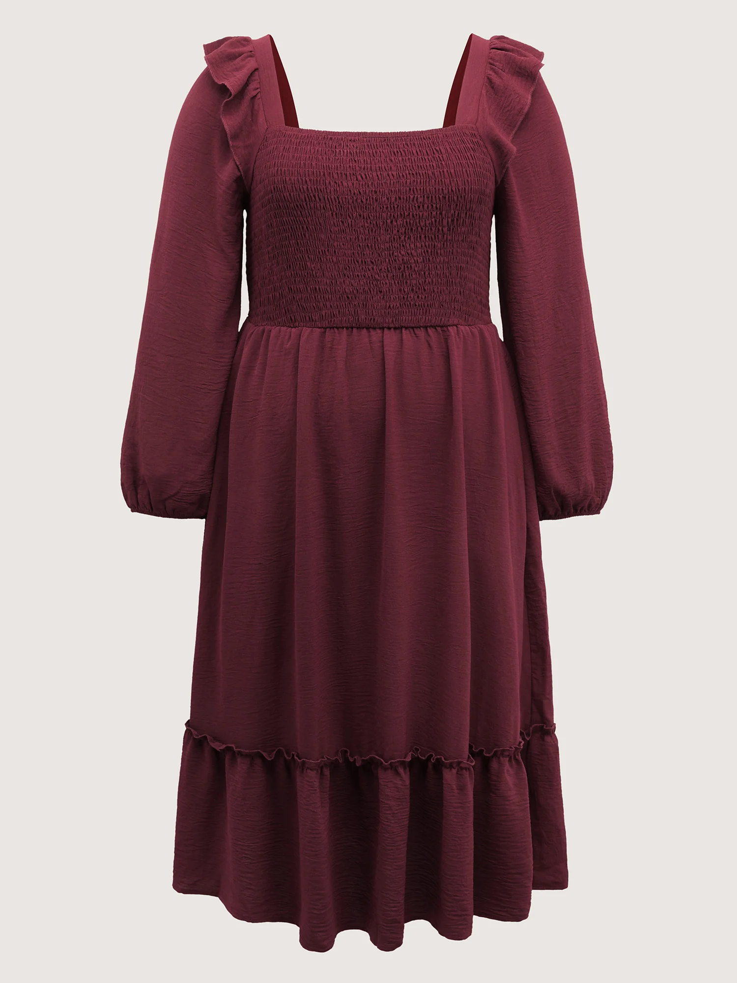Shirred Bodice Ruffled Tiered Maxi Dress - Image 7