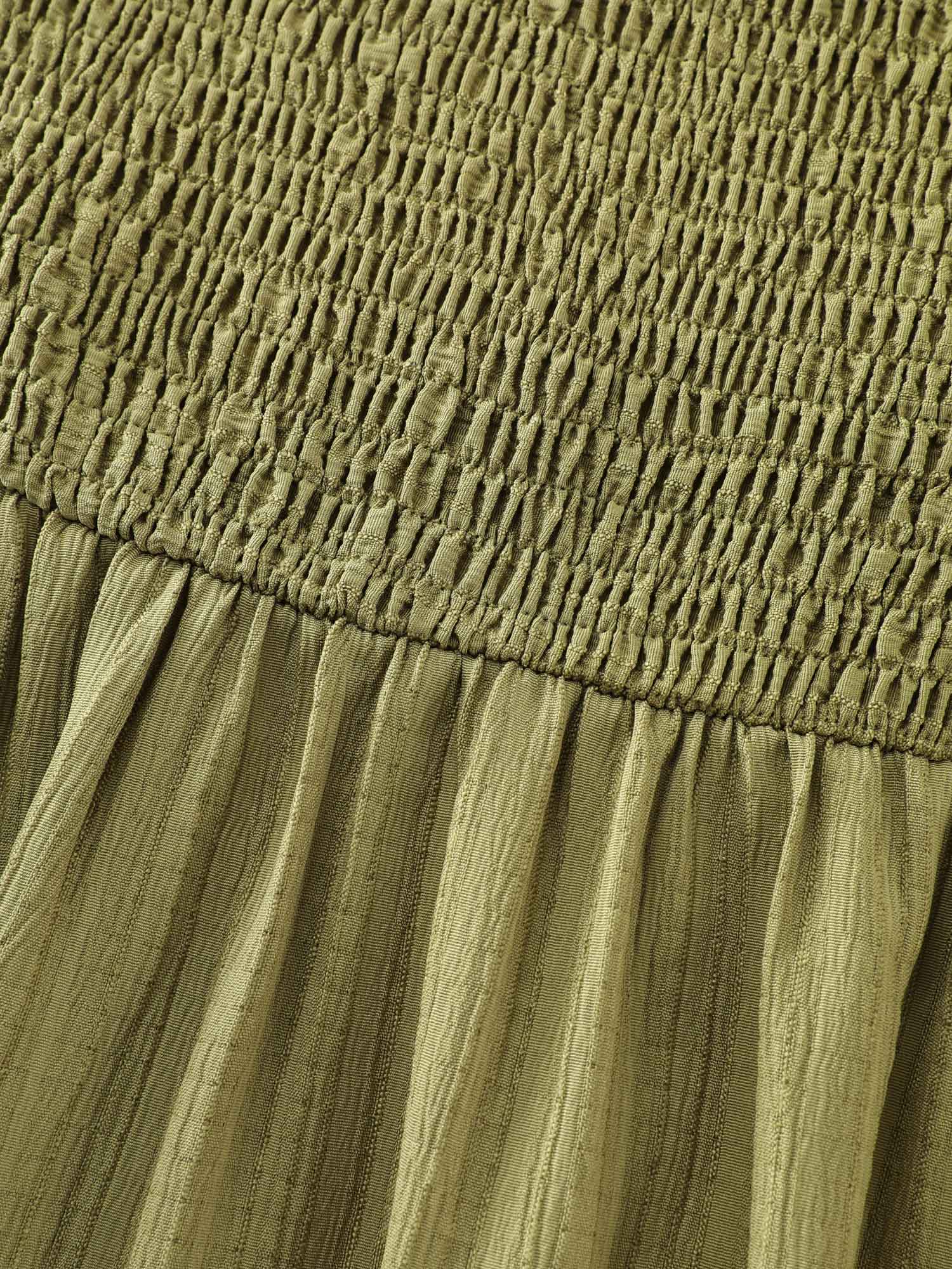 Shirred Bodice Shoulder Ties Maxi Dress - Image 5