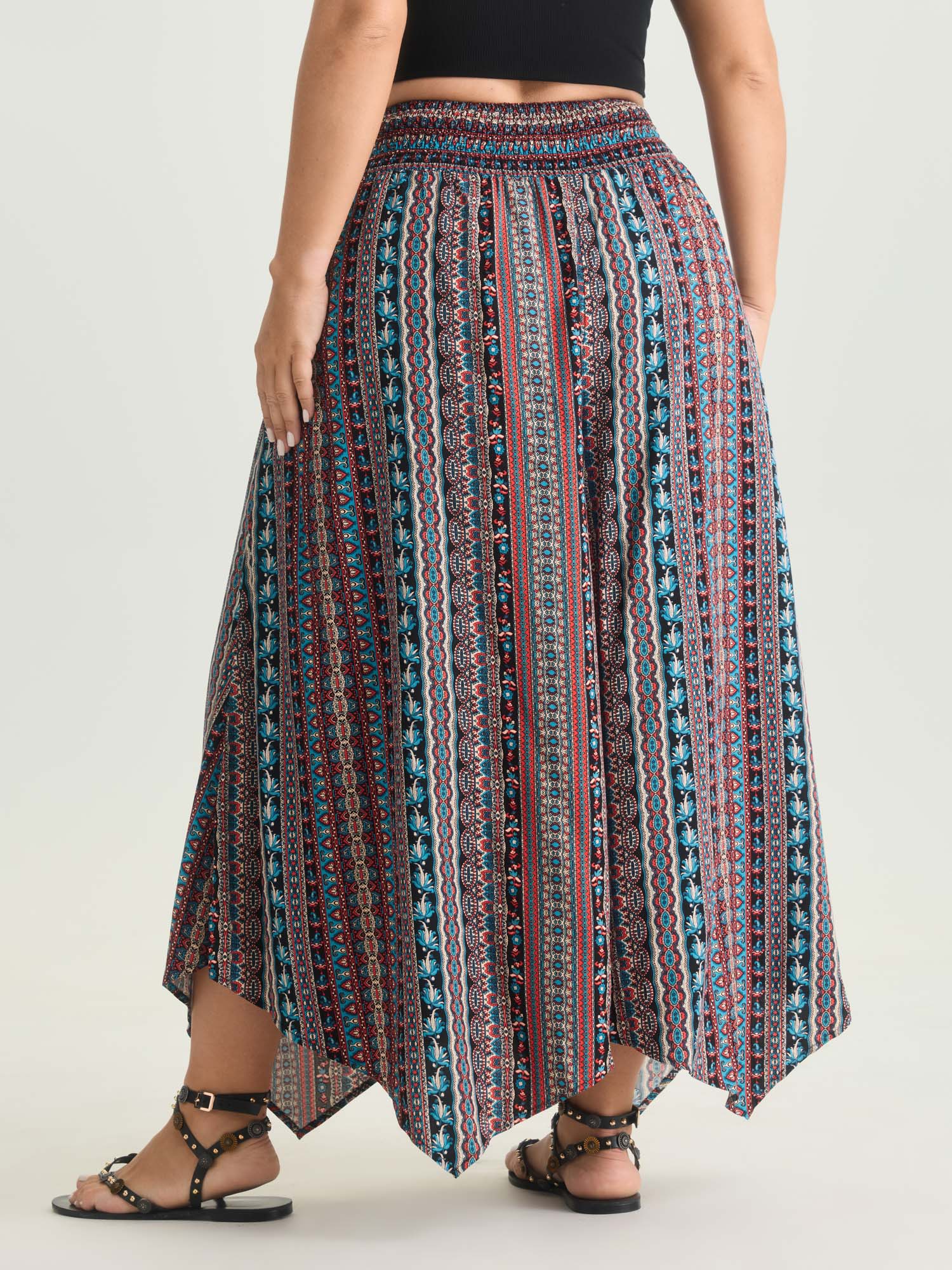 Shirred Colorful Asymmetric Hem Pants - Image 5