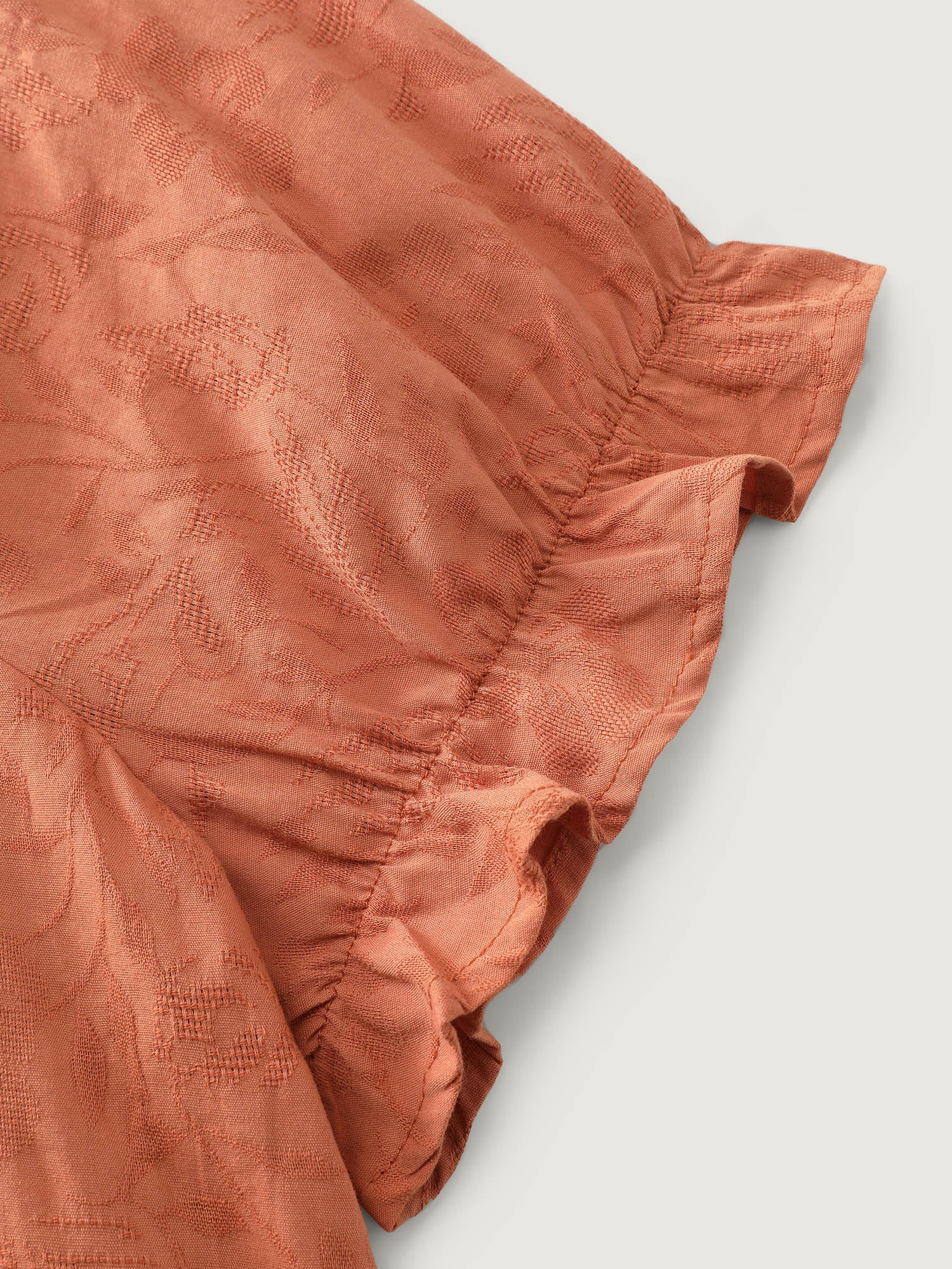 Shirred Crisscross Pleated Plain Blouse - Image 5