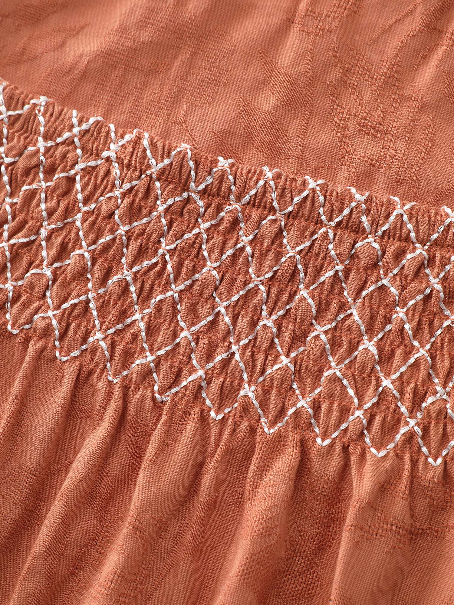 Shirred Crisscross Pleated Plain Blouse - Image 6