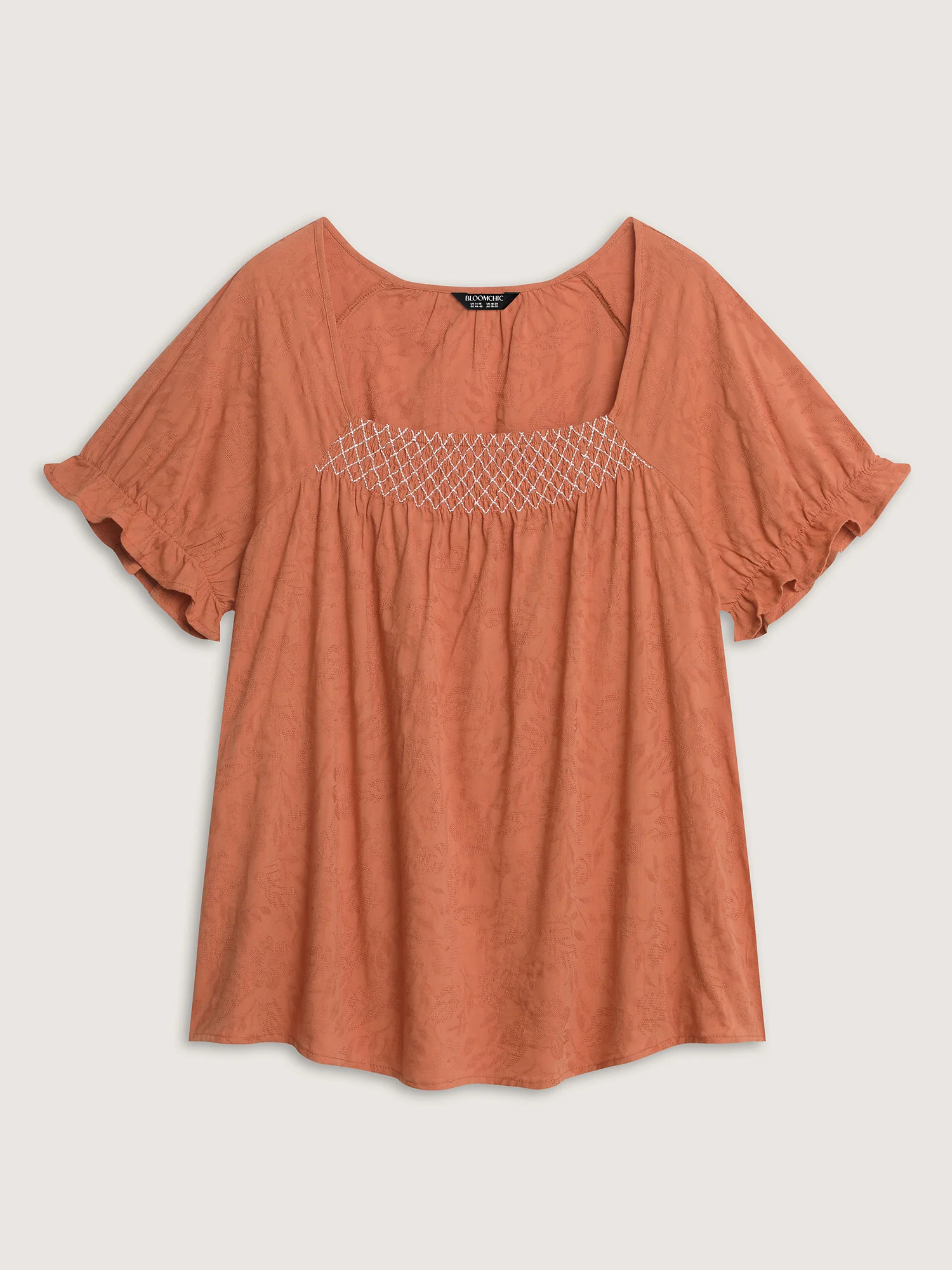 Shirred Crisscross Pleated Plain Blouse - Image 7