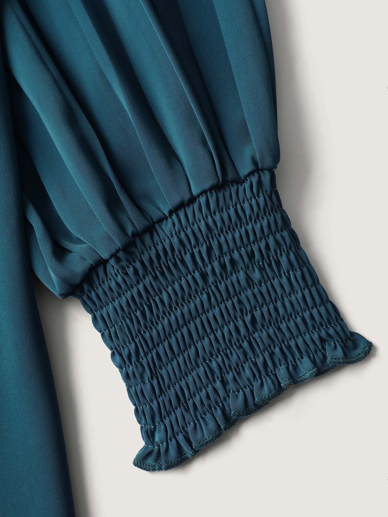 Shirred Cuffs Pleated Sleeve Blouse - Image 7
