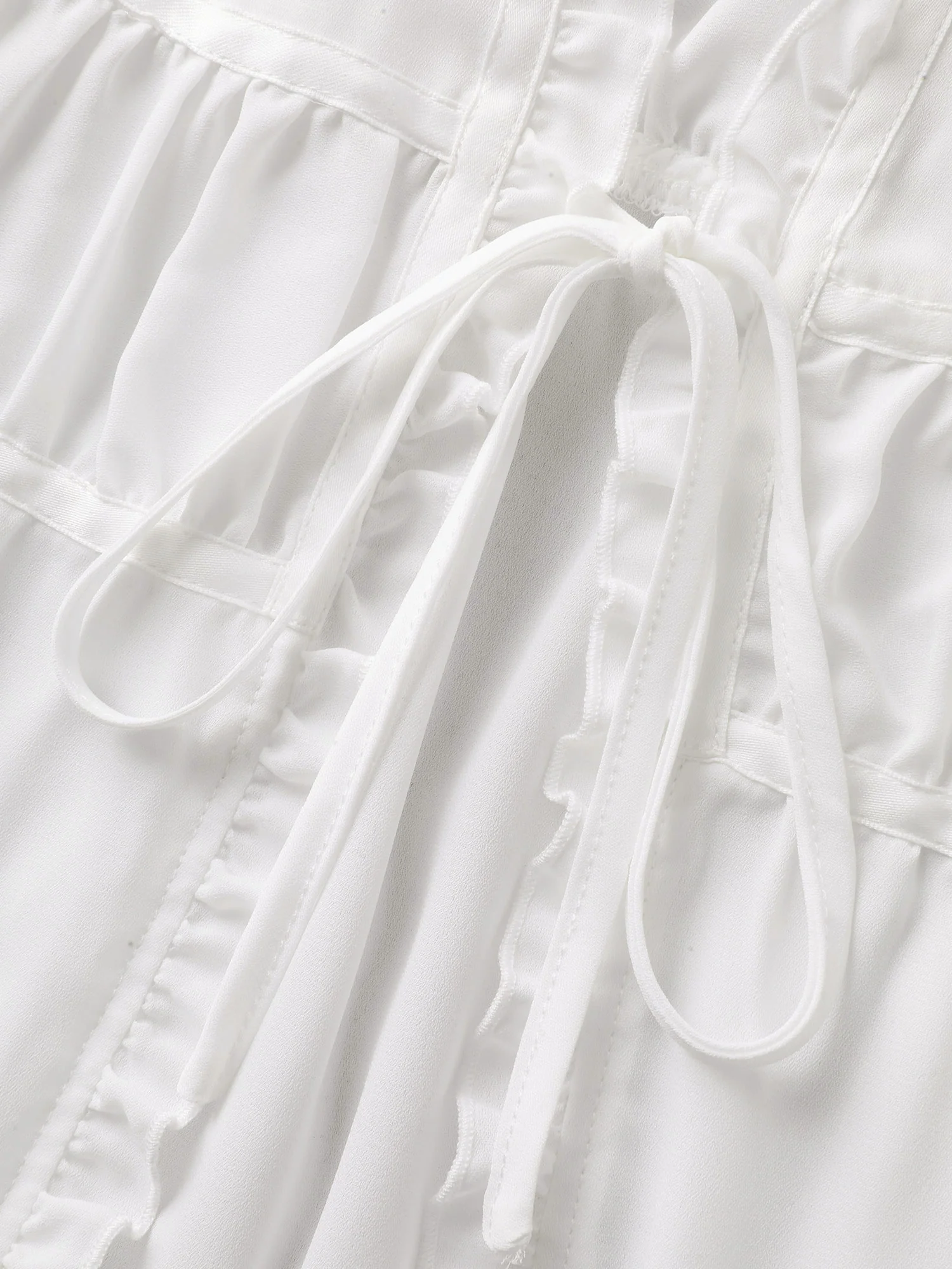 Shirred Front-Tie Webbed Kimono - Image 5