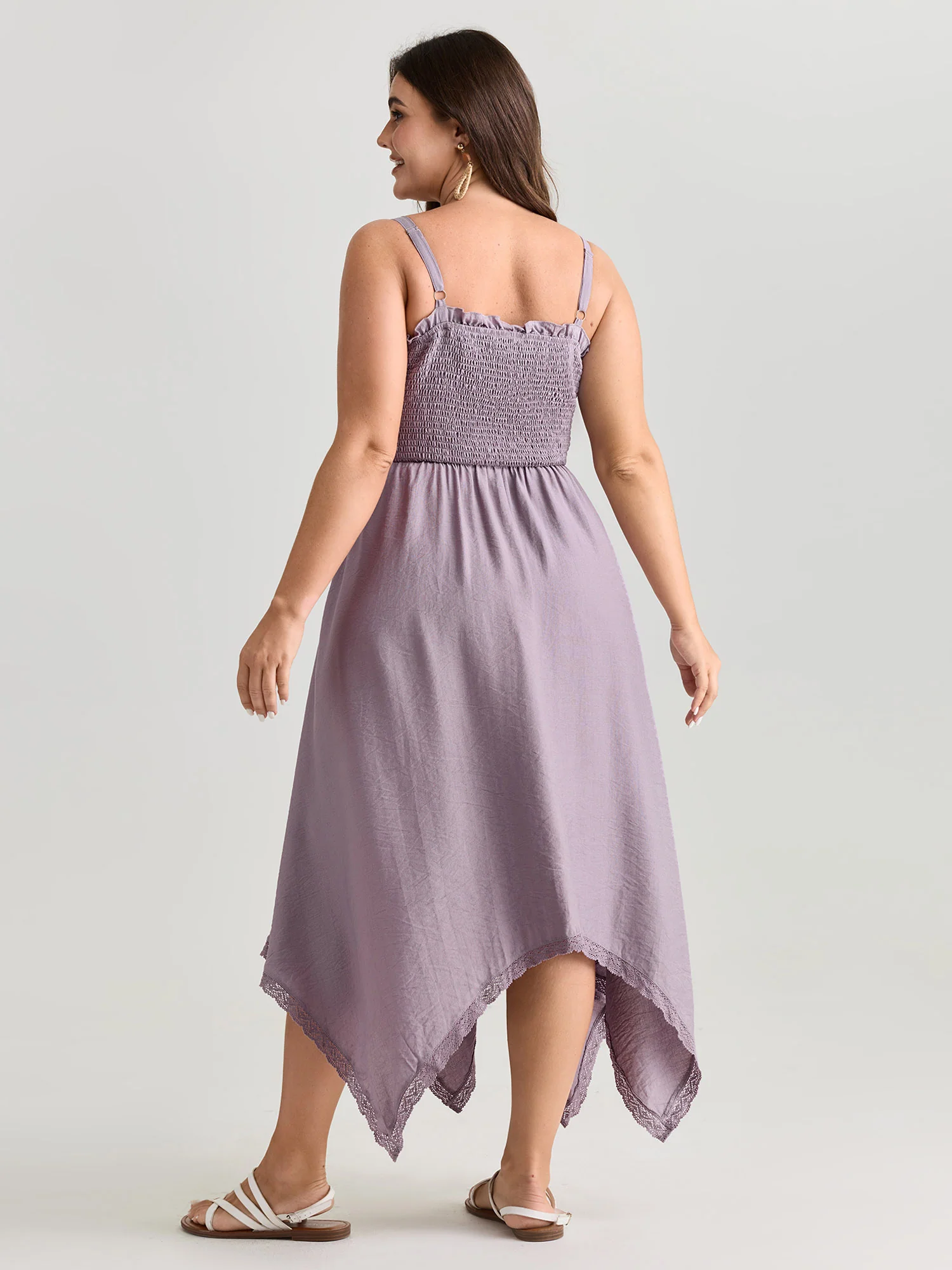 Shirred Handkerchief Hem Maxi Dress - Image 4