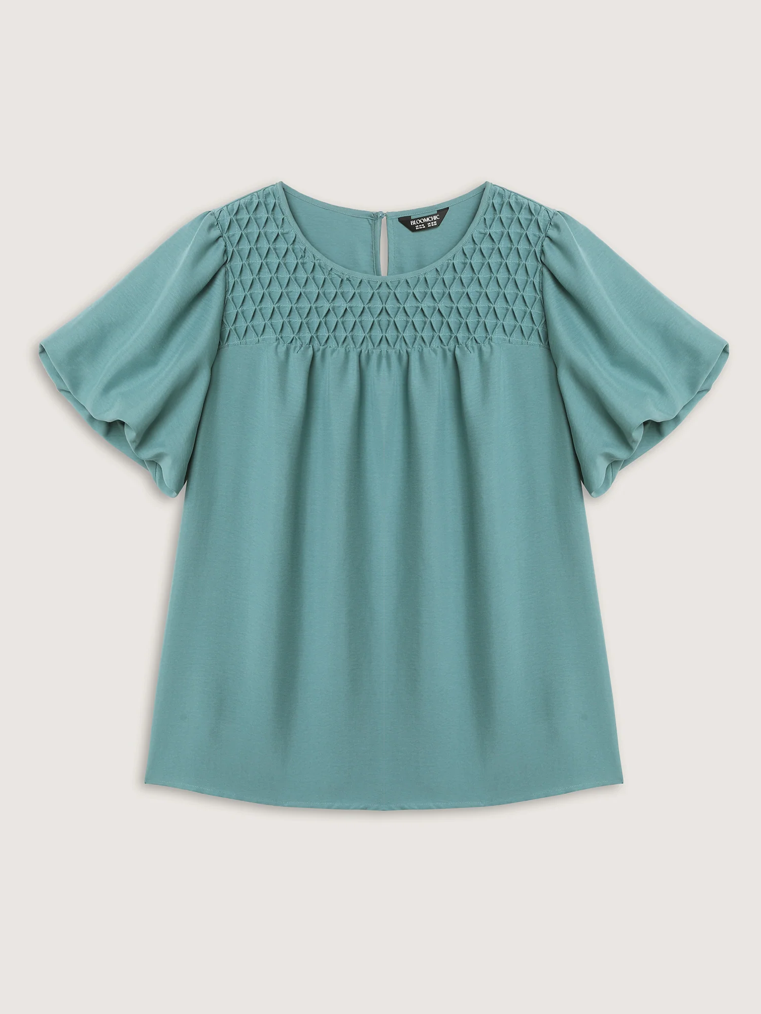 Shirred Handmade Detail Bubble Sleeve Blouse - Image 7