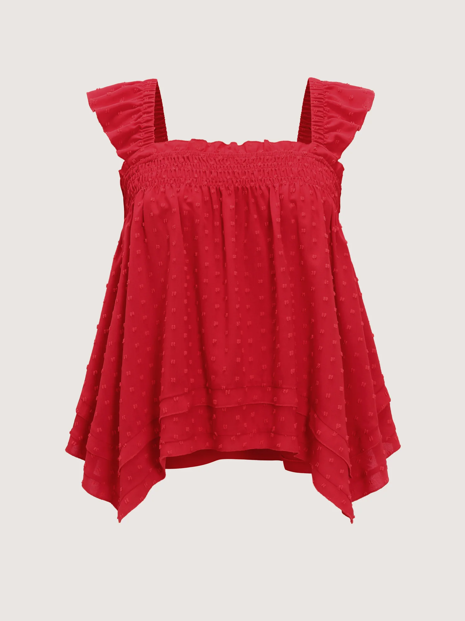 Shirred Neckline Asymmetrical Hem Blouse - Image 7