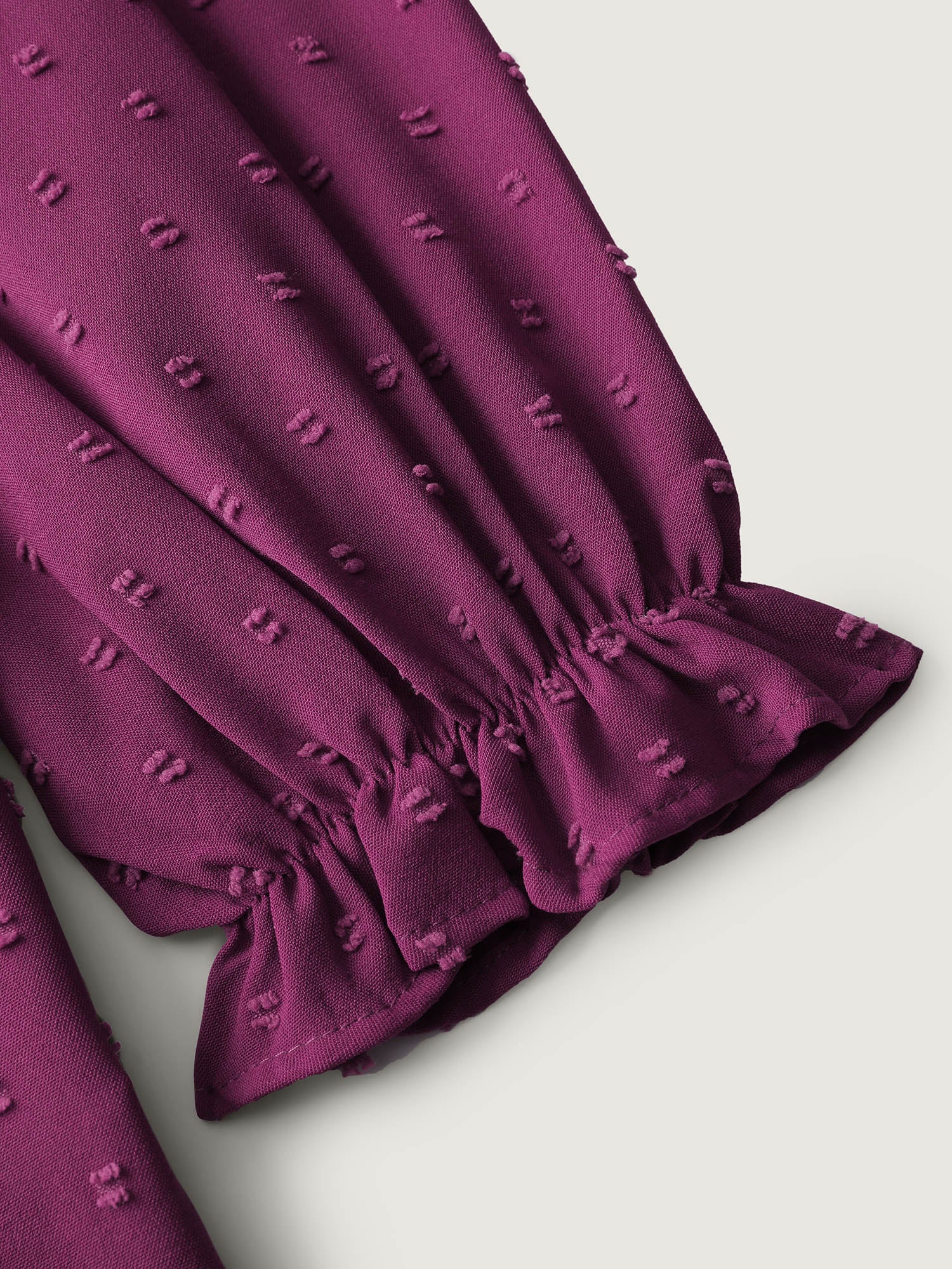 Shirred Neckline Bust-Ease Textured Blouse - Image 7