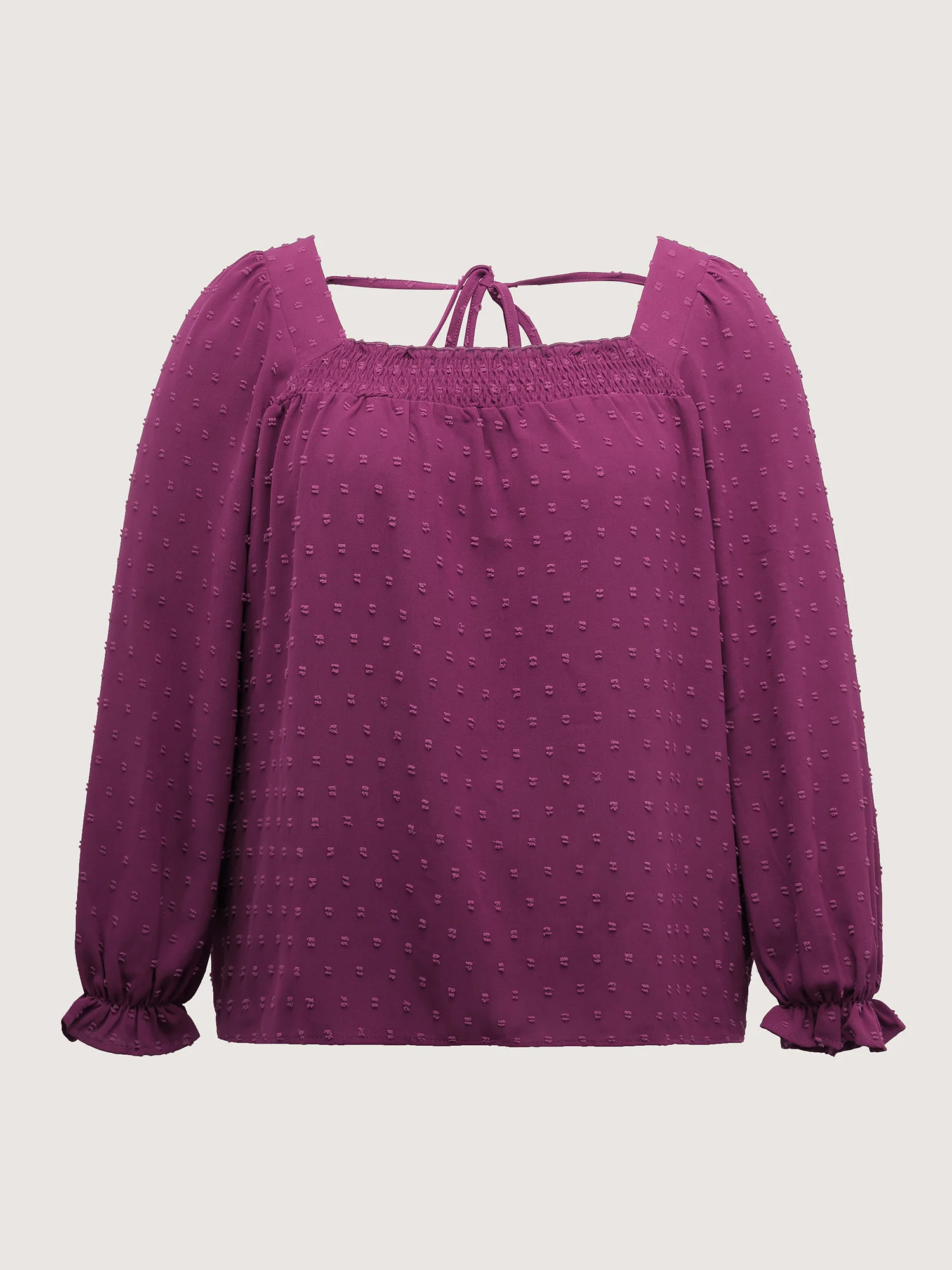 Shirred Neckline Bust-Ease Textured Blouse - Image 8