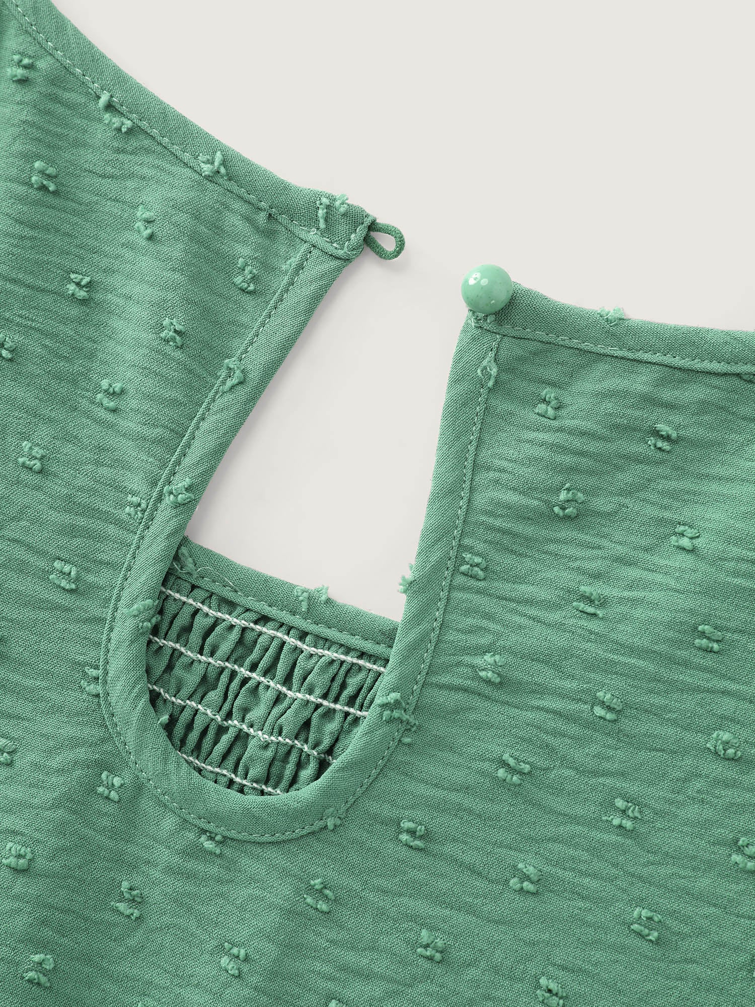 Shirred Round Neckline Flutter Sleeve Blouse - Image 6
