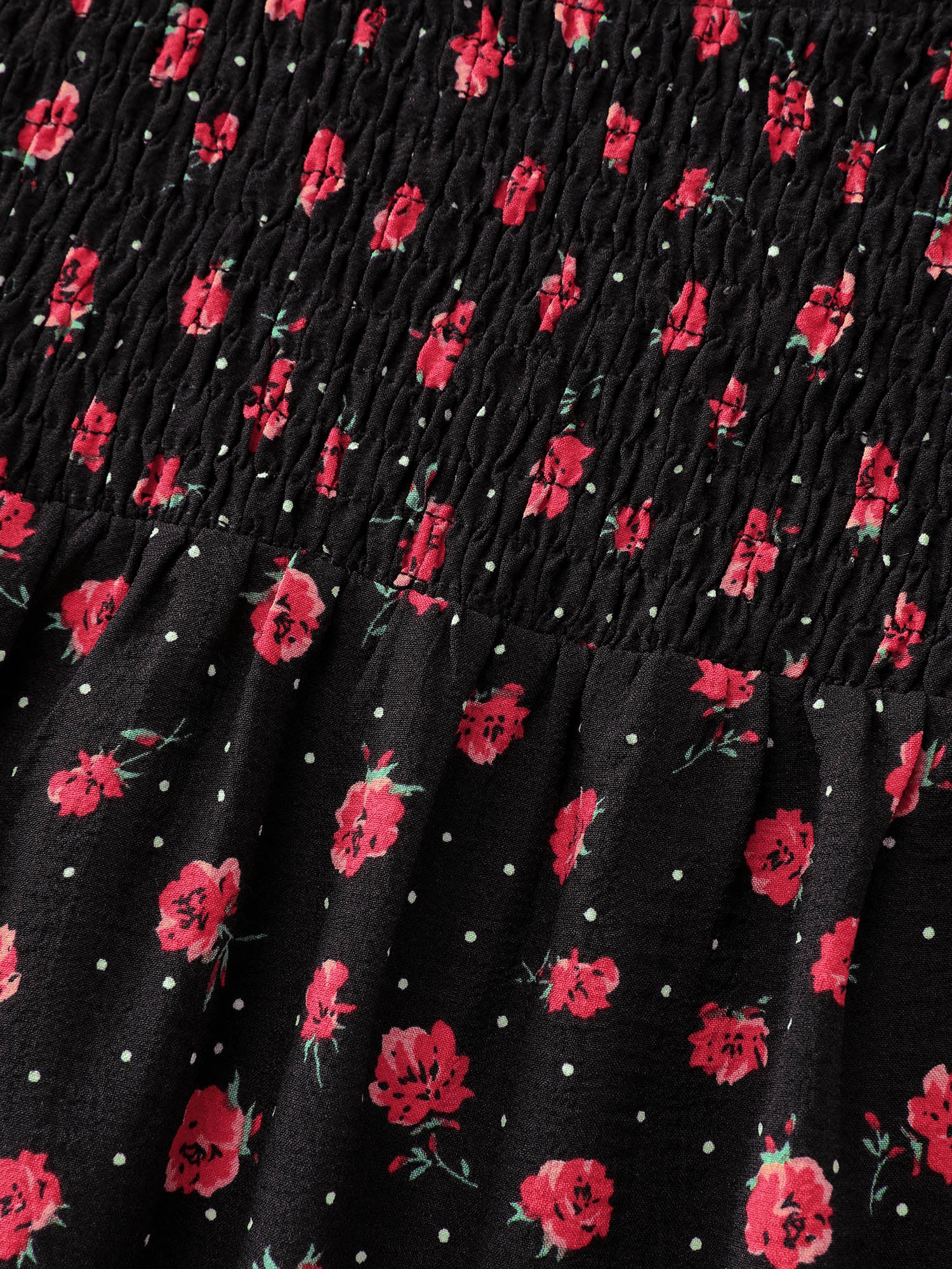 Shirred Ruffled Collar Floral Blouse - Image 5