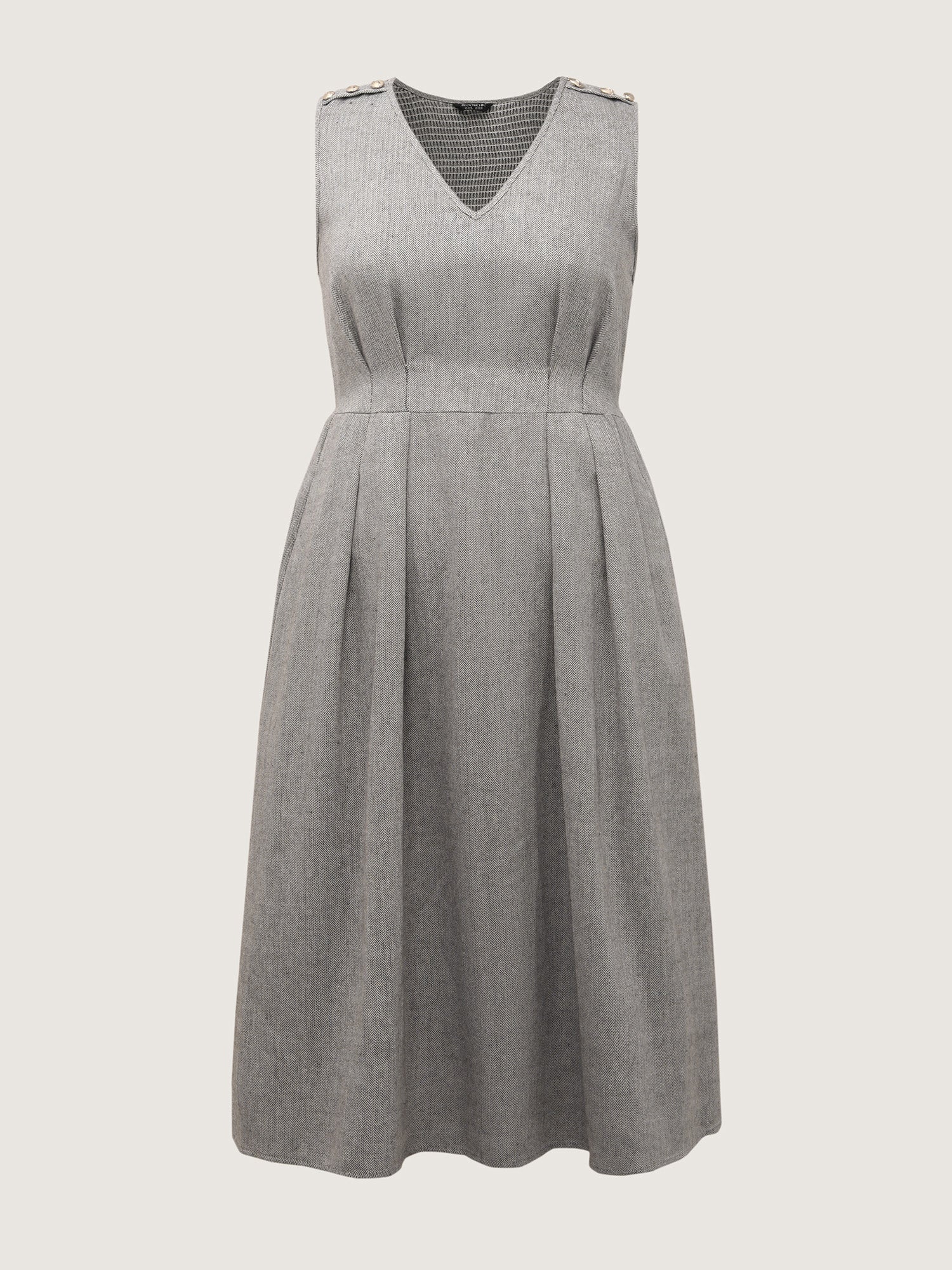 Shirred Stretchy Fit and Flare Midi Dress - Image 7